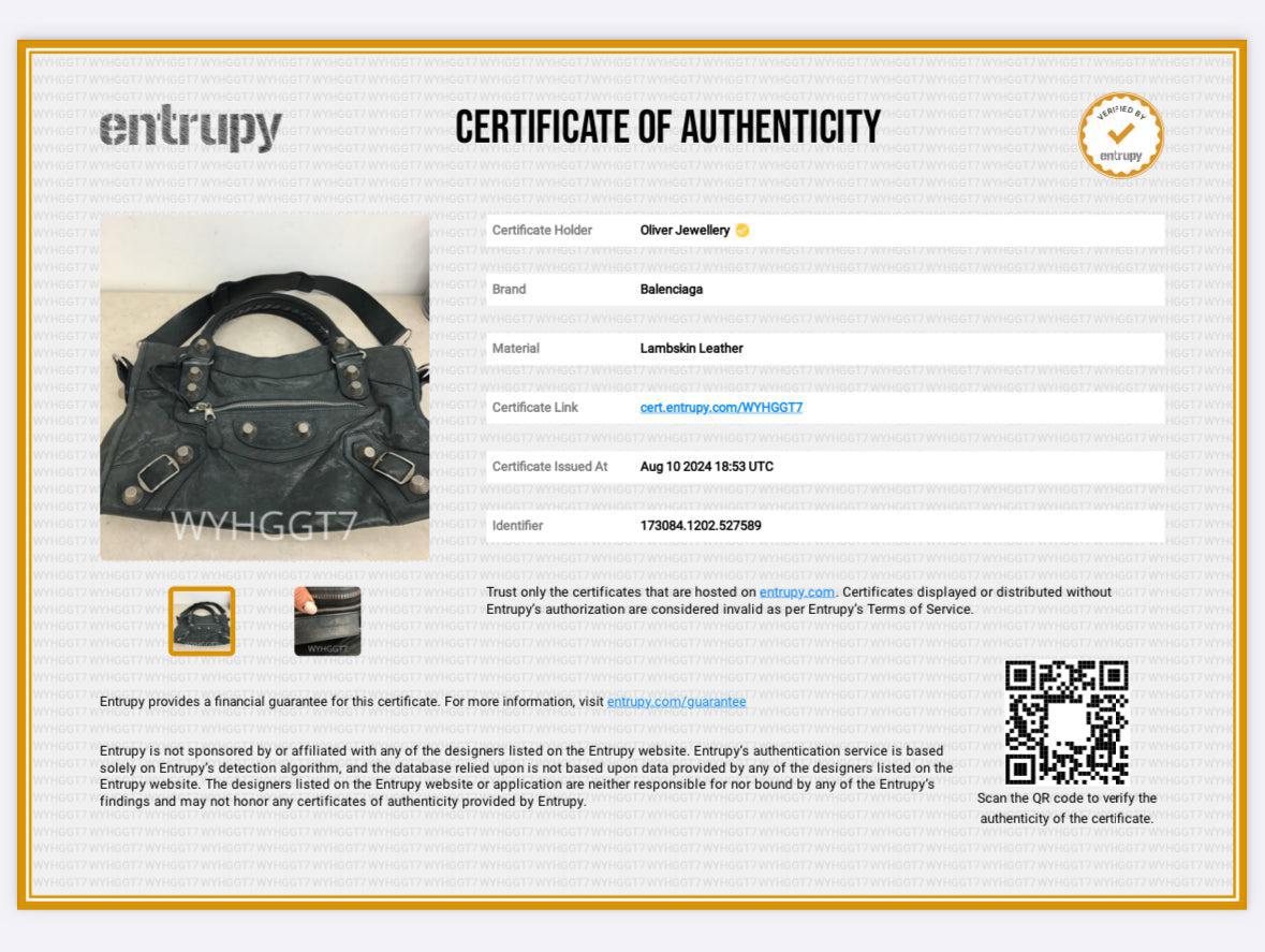 Balenciaga Grey Distressed Arena Leather Giant 21 City Bag