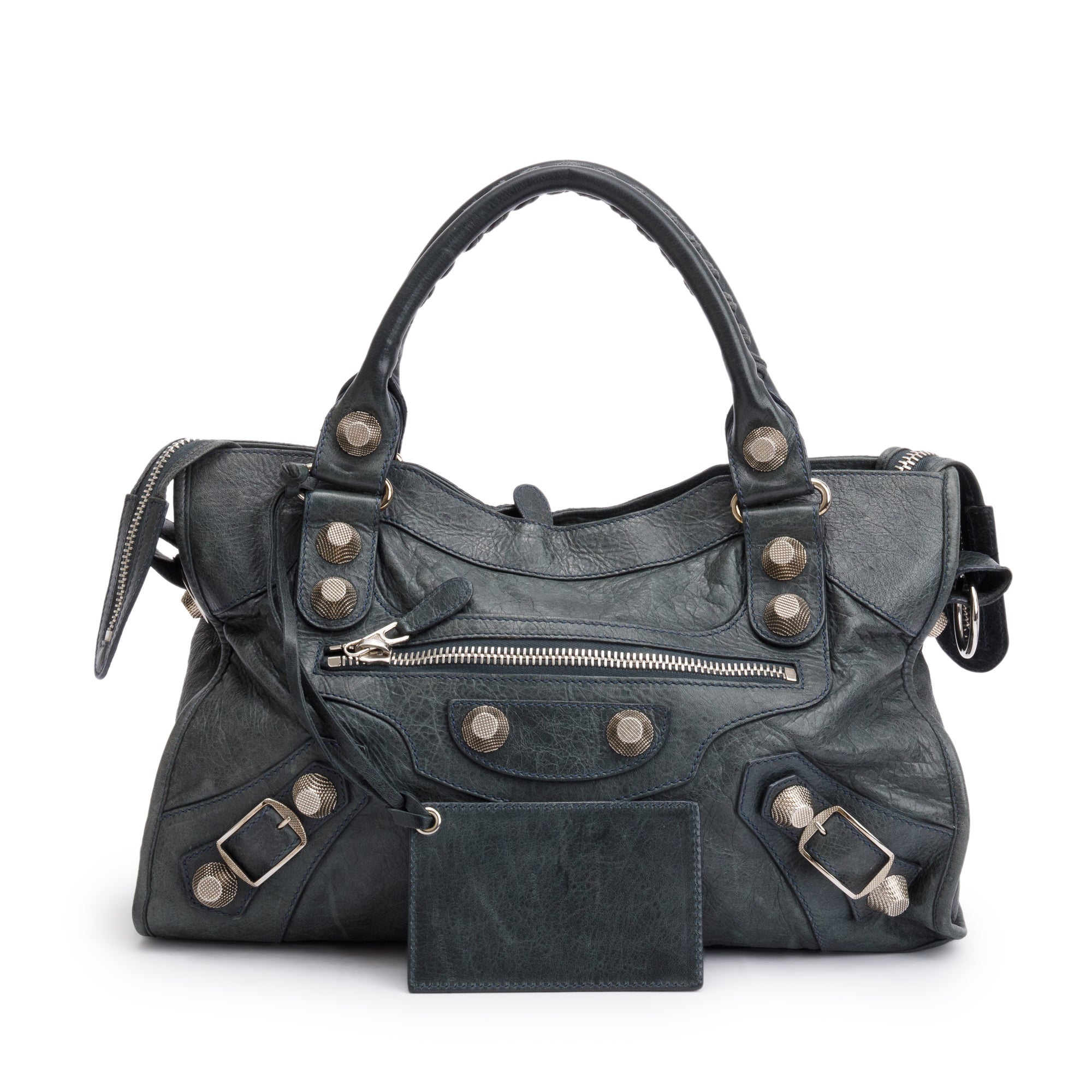 Balenciaga Grey Distressed Arena Leather Giant 21 City Bag