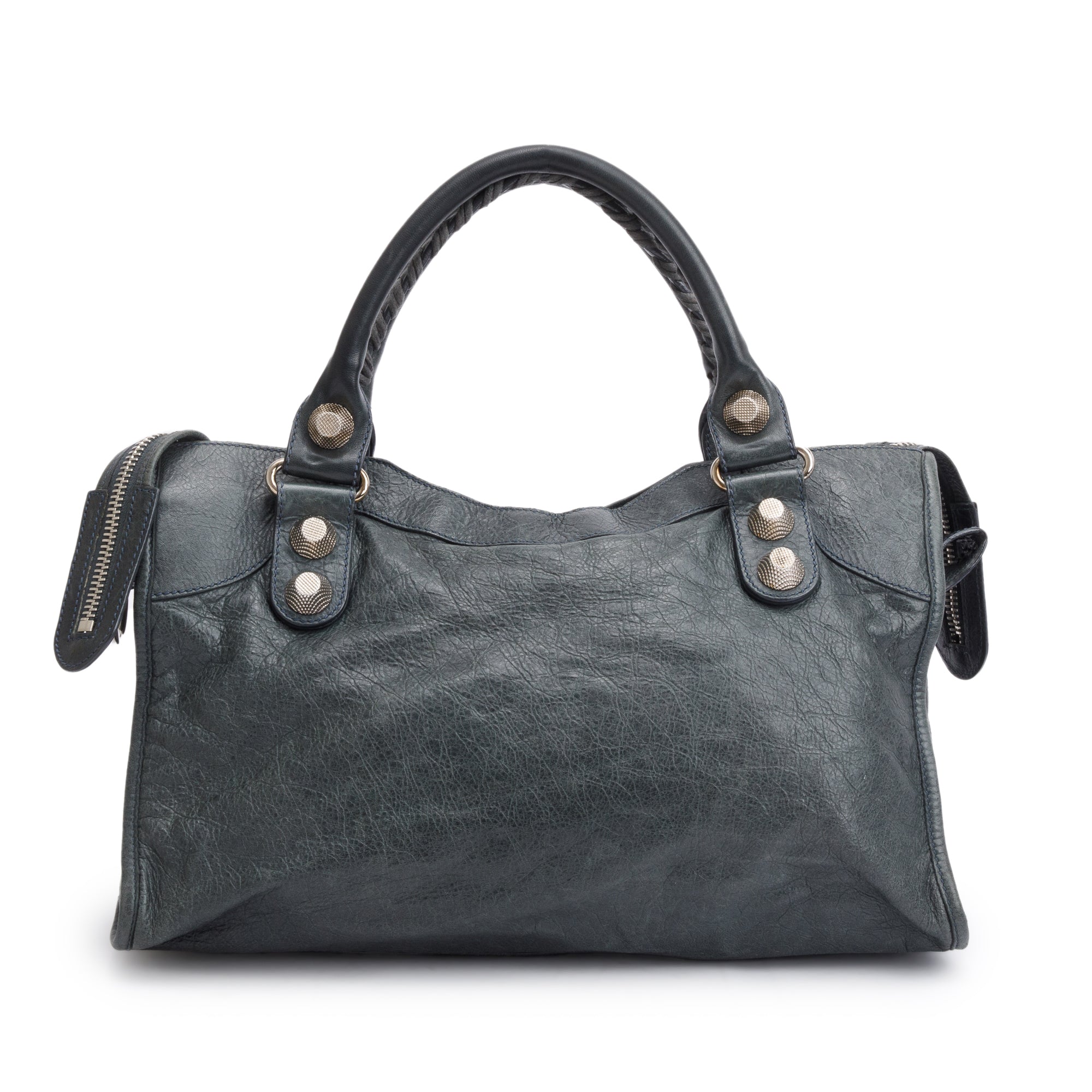 Balenciaga Grey Distressed Arena Leather Giant 21 City Bag