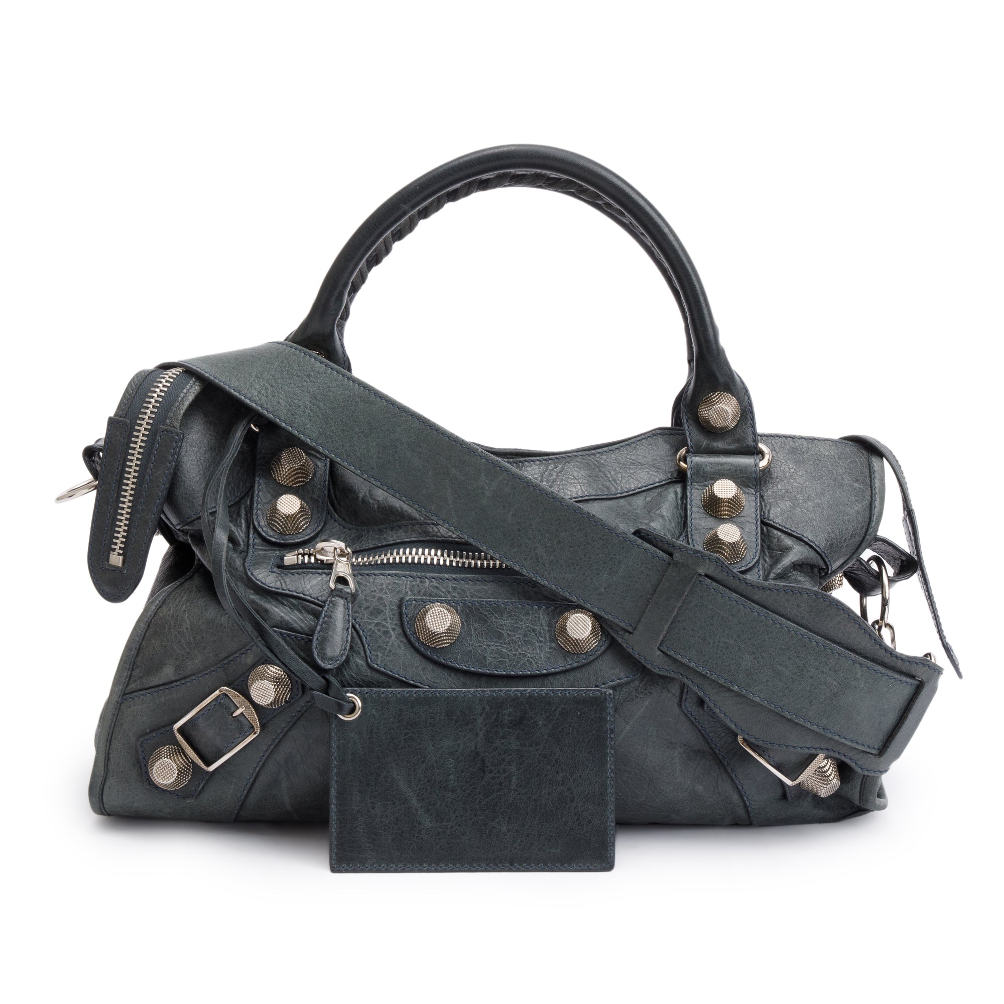 Balenciaga Grey Distressed Arena Leather Giant 21 City Bag