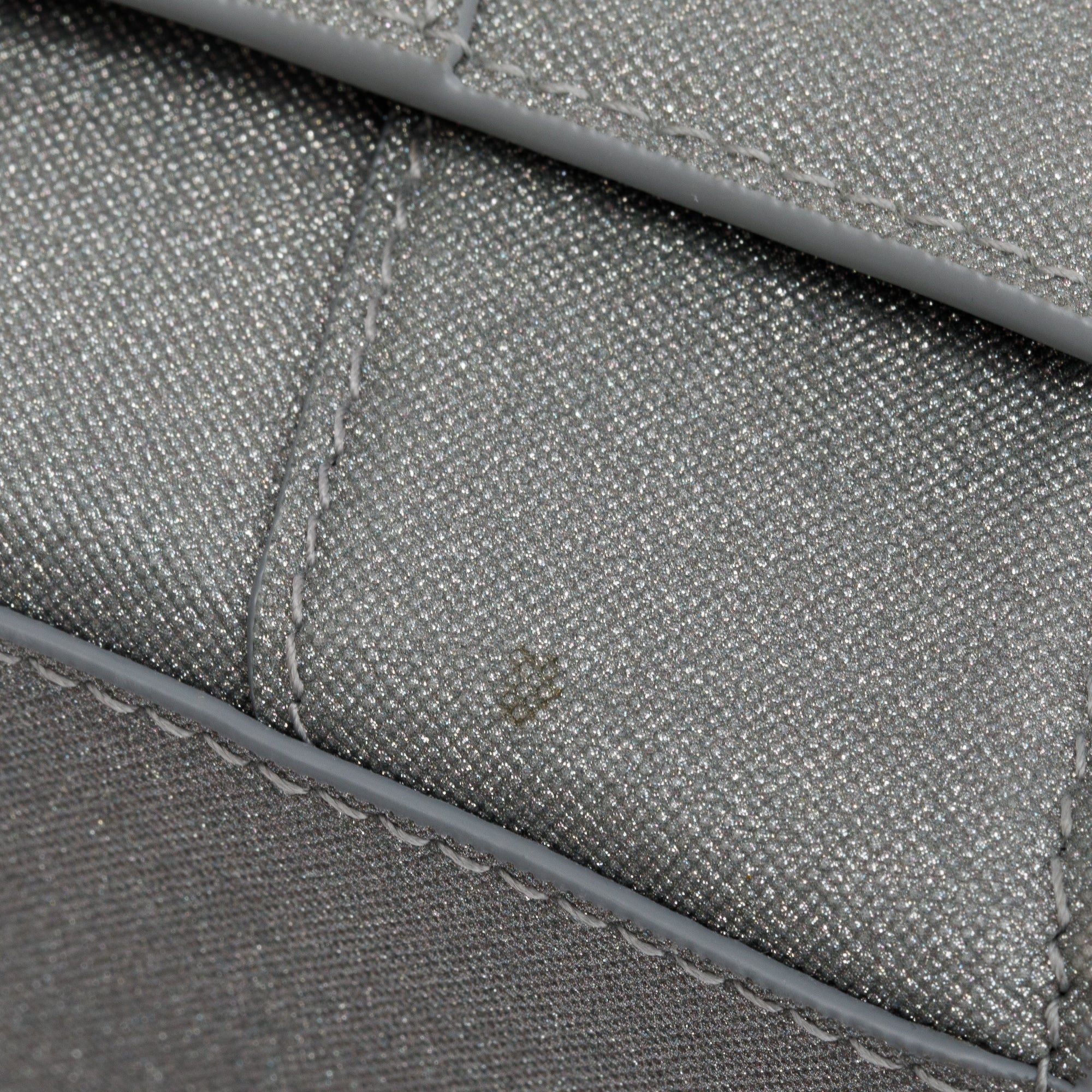 Balenciaga Grey Glitter Fabric XS Hourglass Top Handle Bag w/ Strap