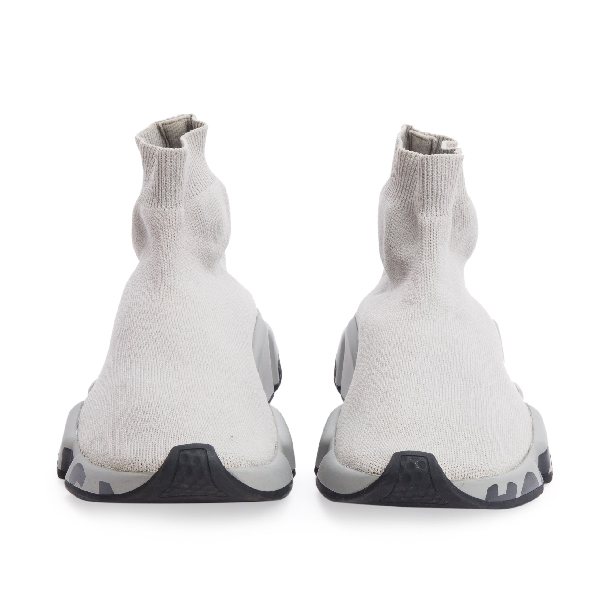 Balenciaga Grey Knit Graffiti Sole Speed Trainer Sock Sneaker, Size 39 w/ Box