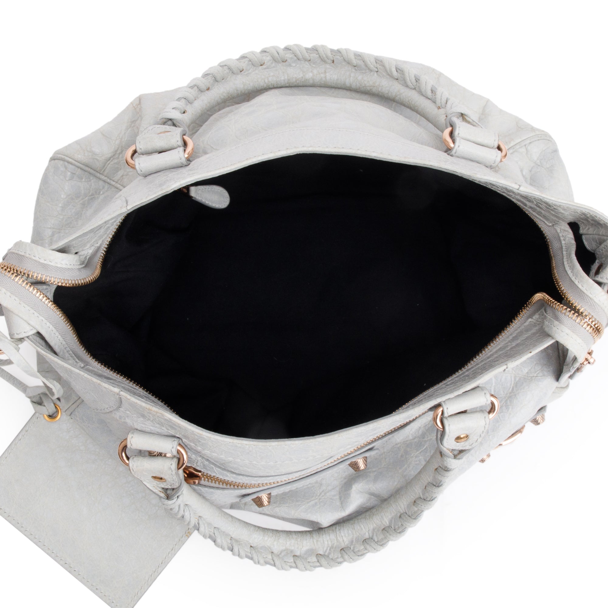 Balenciaga Grey Motocross Agneau Leather Giant 12 City Bag w/ Strap