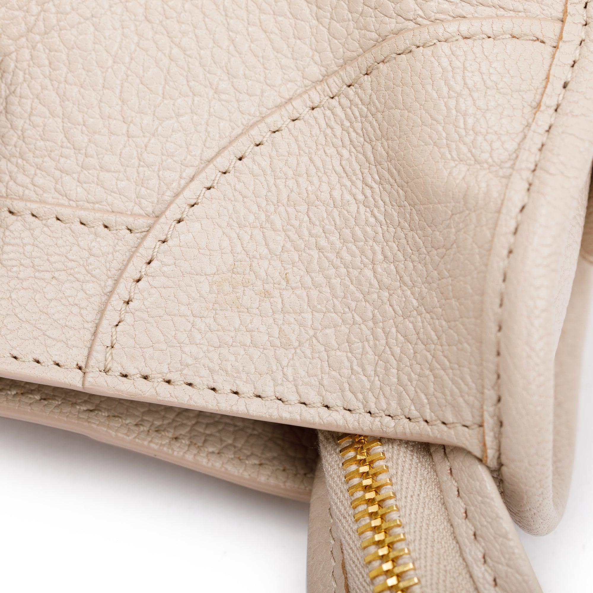 Balenciaga Neutral Chevre Leather Metallic Edge City Bag