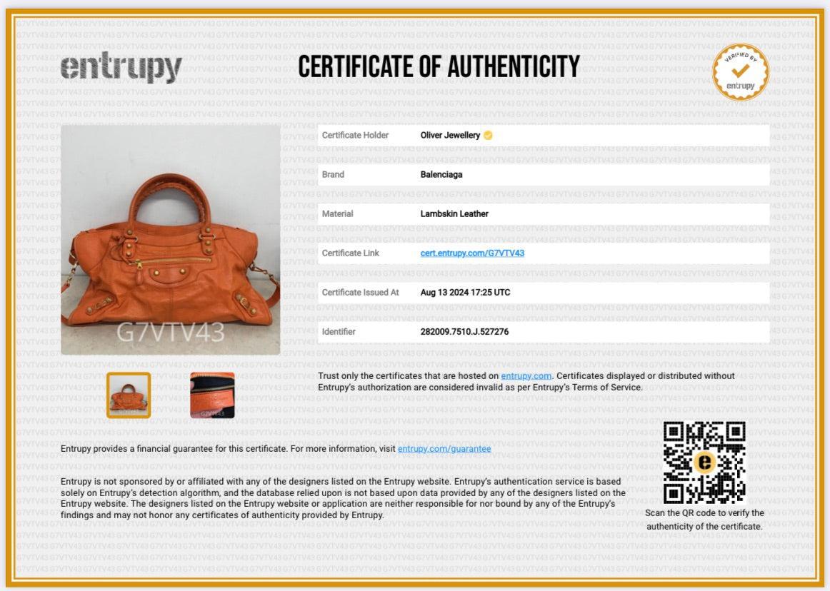 Balenciaga Orange Agneau Leather Giant 12 City Bag