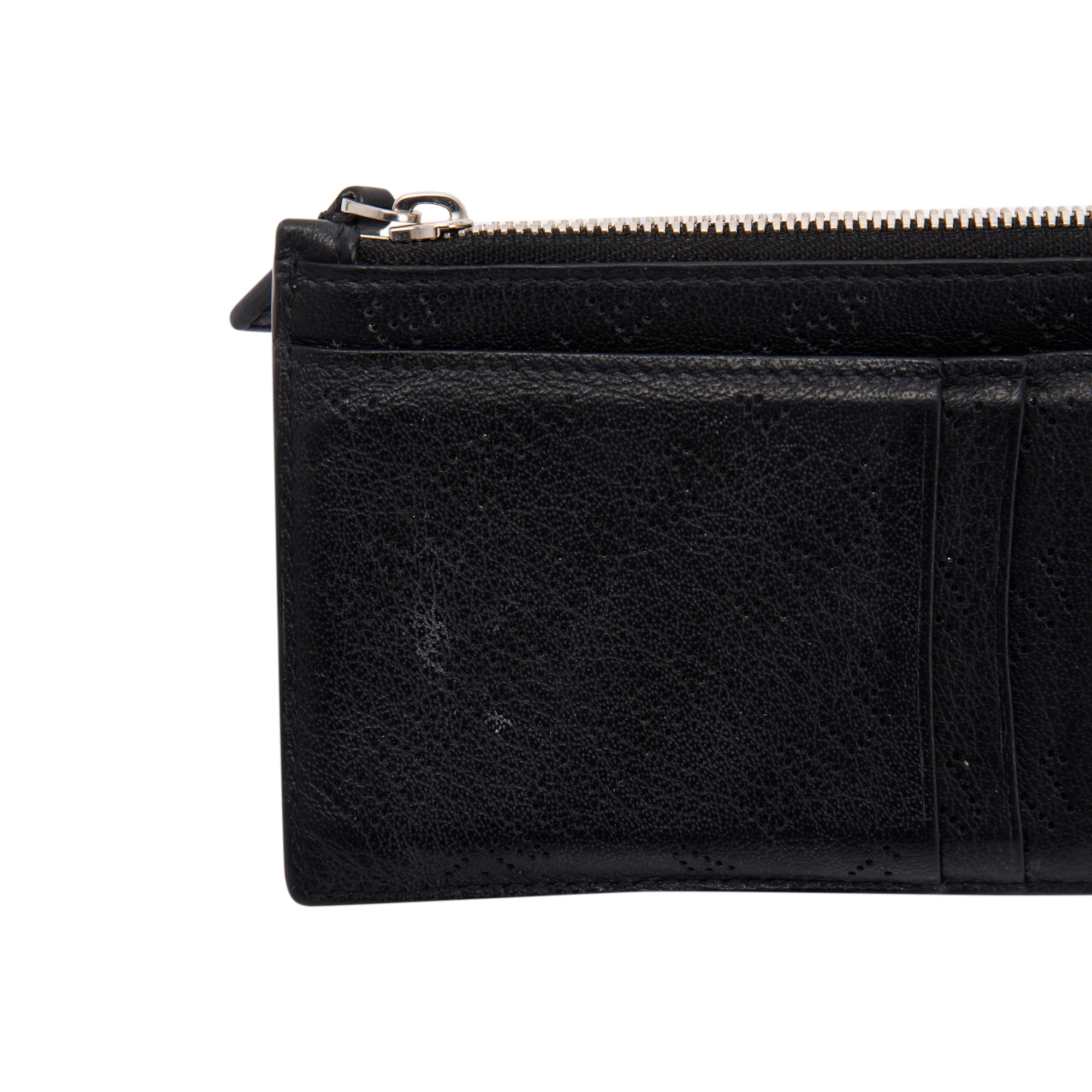 Balenciaga Perforated Leather Coin and Card Holder w/ Box