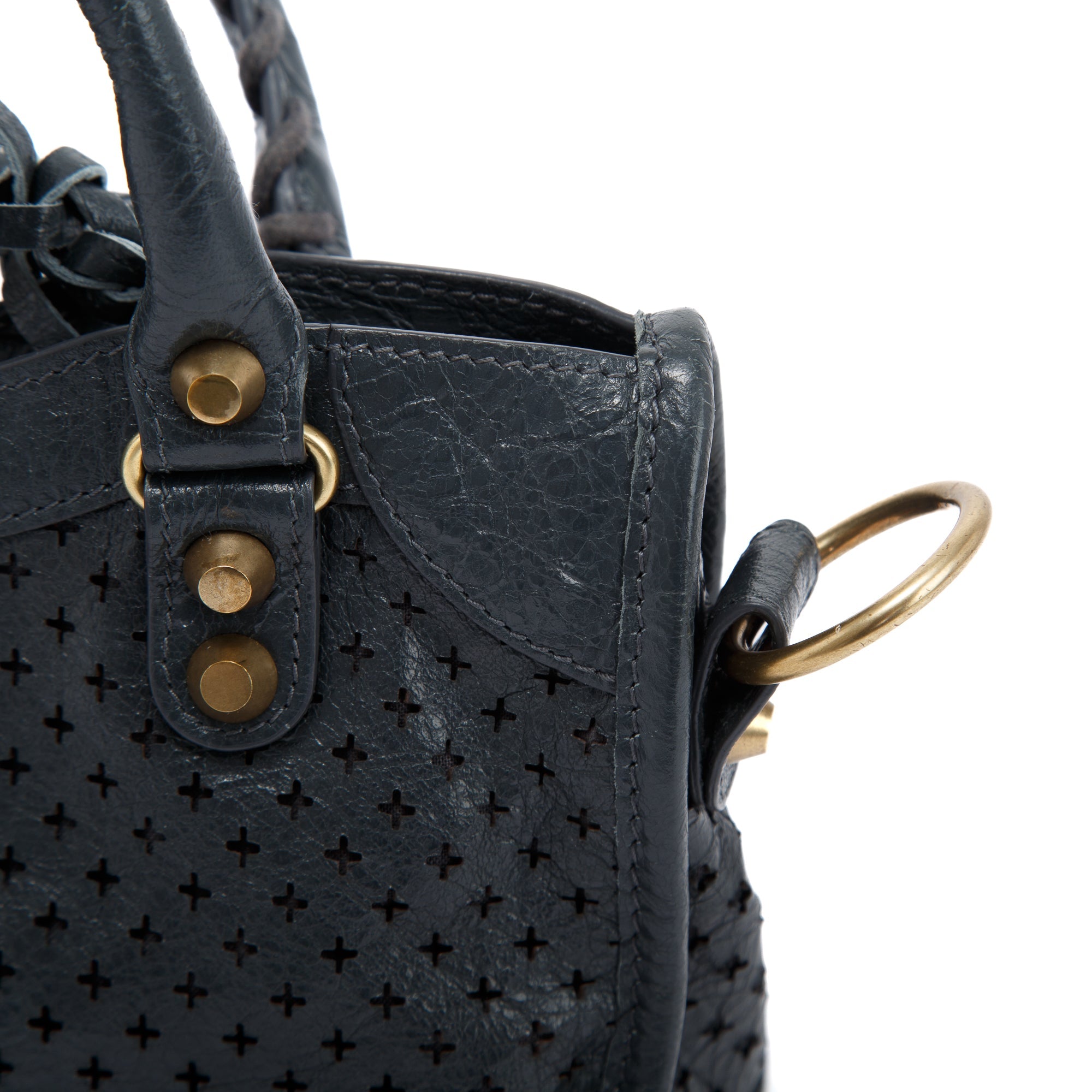 Balenciaga Perforated Motocross Classic Mini City Bag