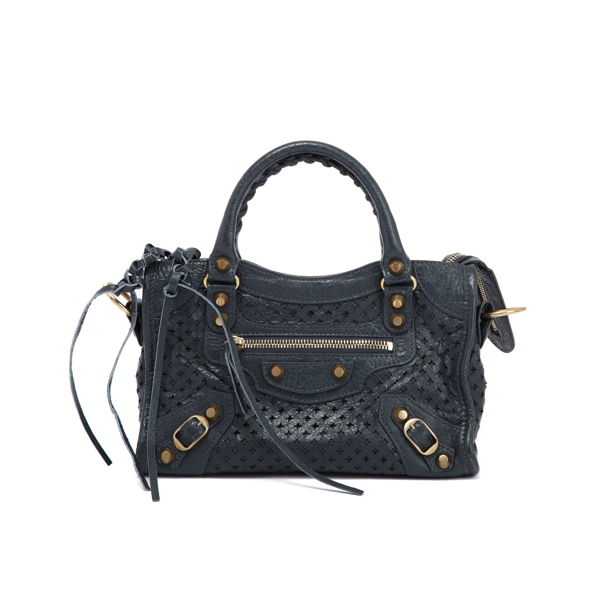 Balenciaga Perforated Motocross Classic Mini City Bag