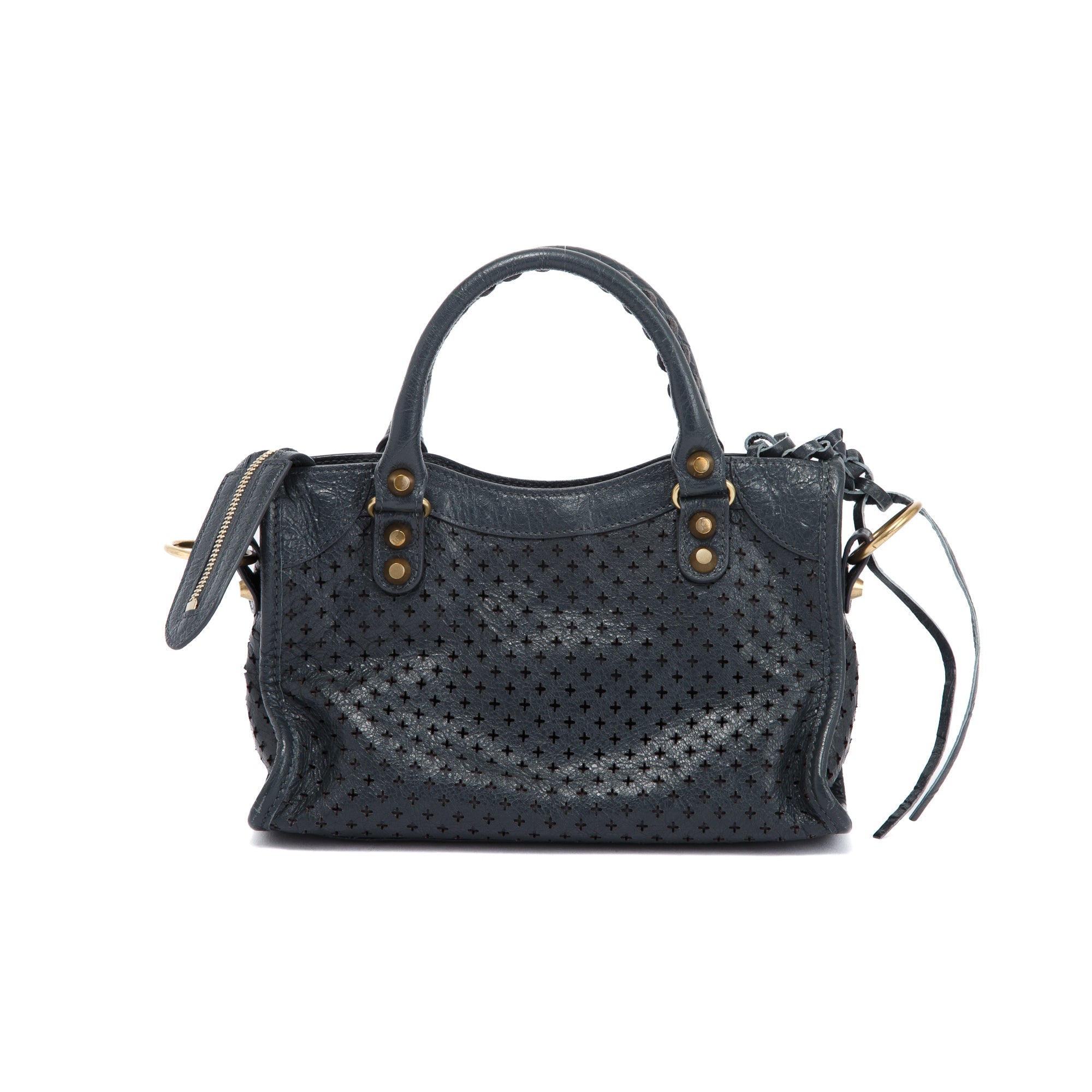 Balenciaga Perforated Motocross Classic Mini City Bag