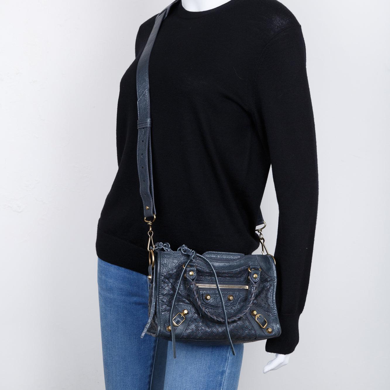 Balenciaga Perforated Motocross Classic Mini City Bag