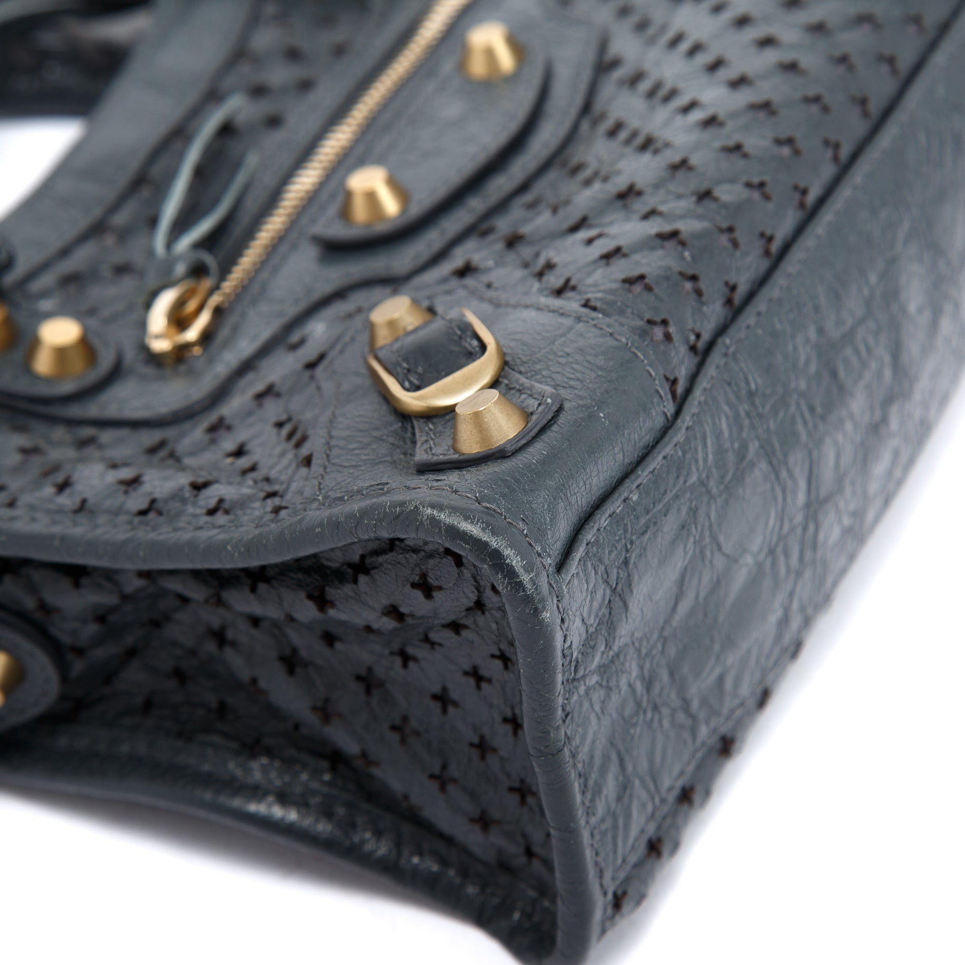 Balenciaga Perforated Motocross Classic Mini City Bag