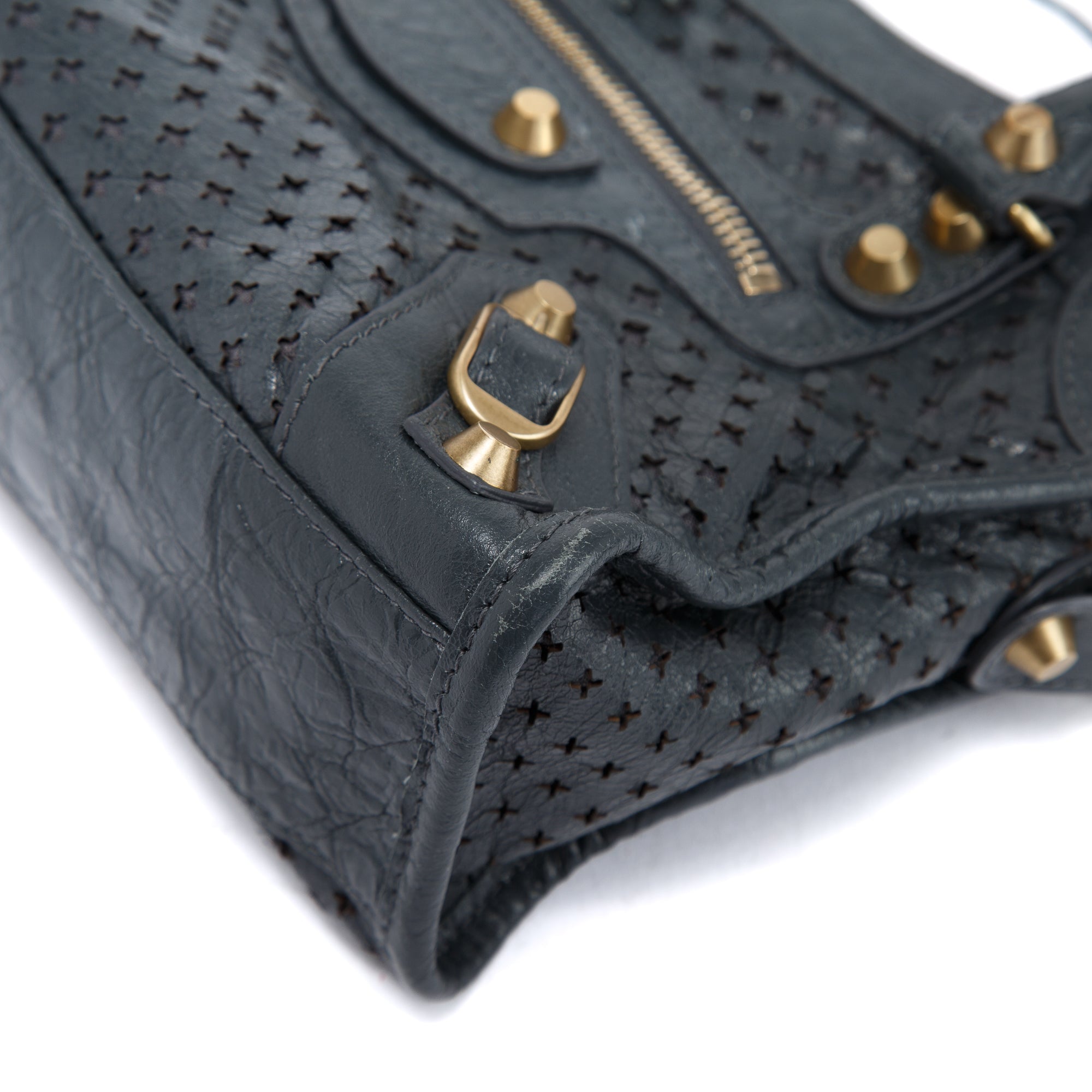 Balenciaga Perforated Motocross Classic Mini City Bag