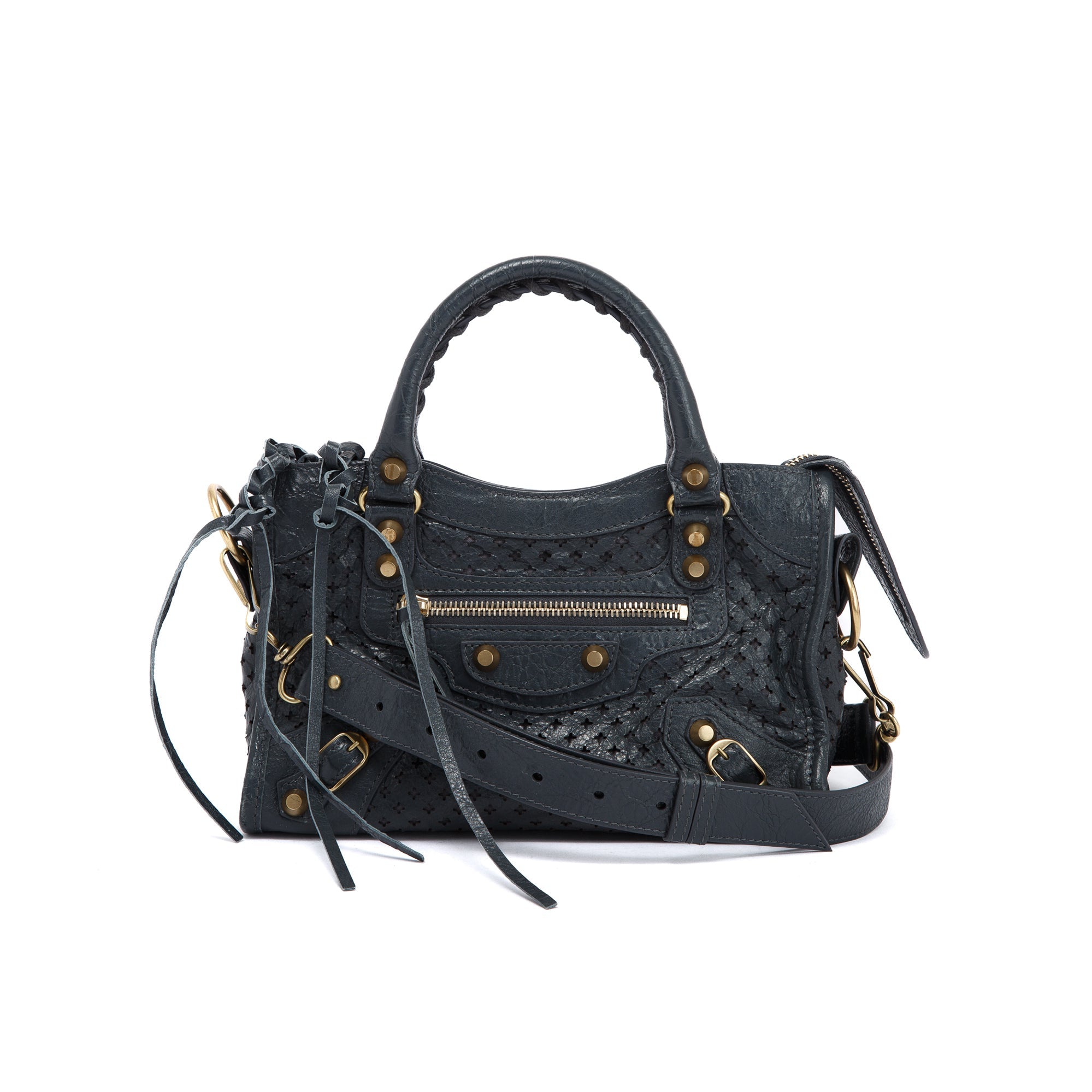 Balenciaga Perforated Motocross Classic Mini City Bag