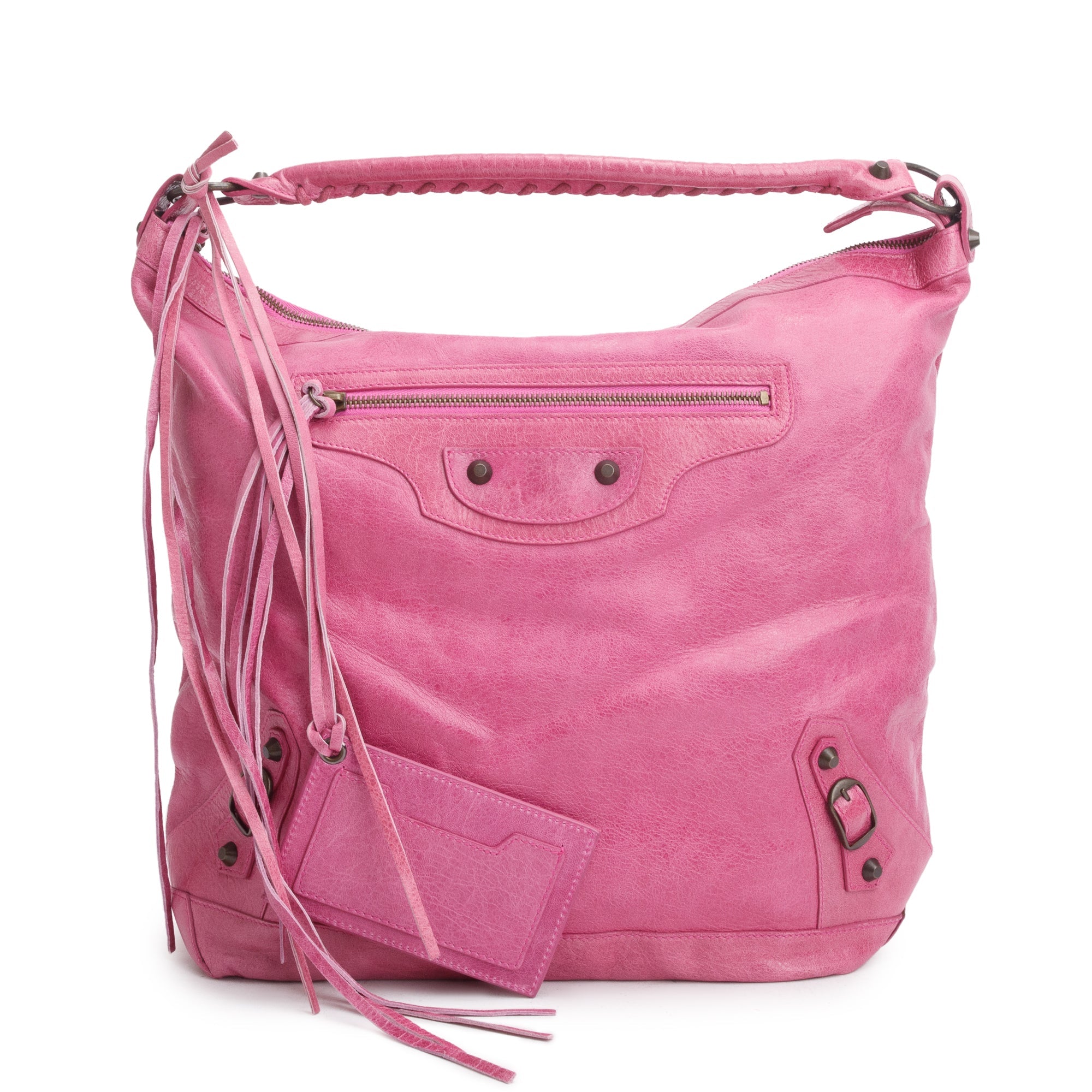 Balenciaga Pink Agneau Leather Classic Day Hobo Bag