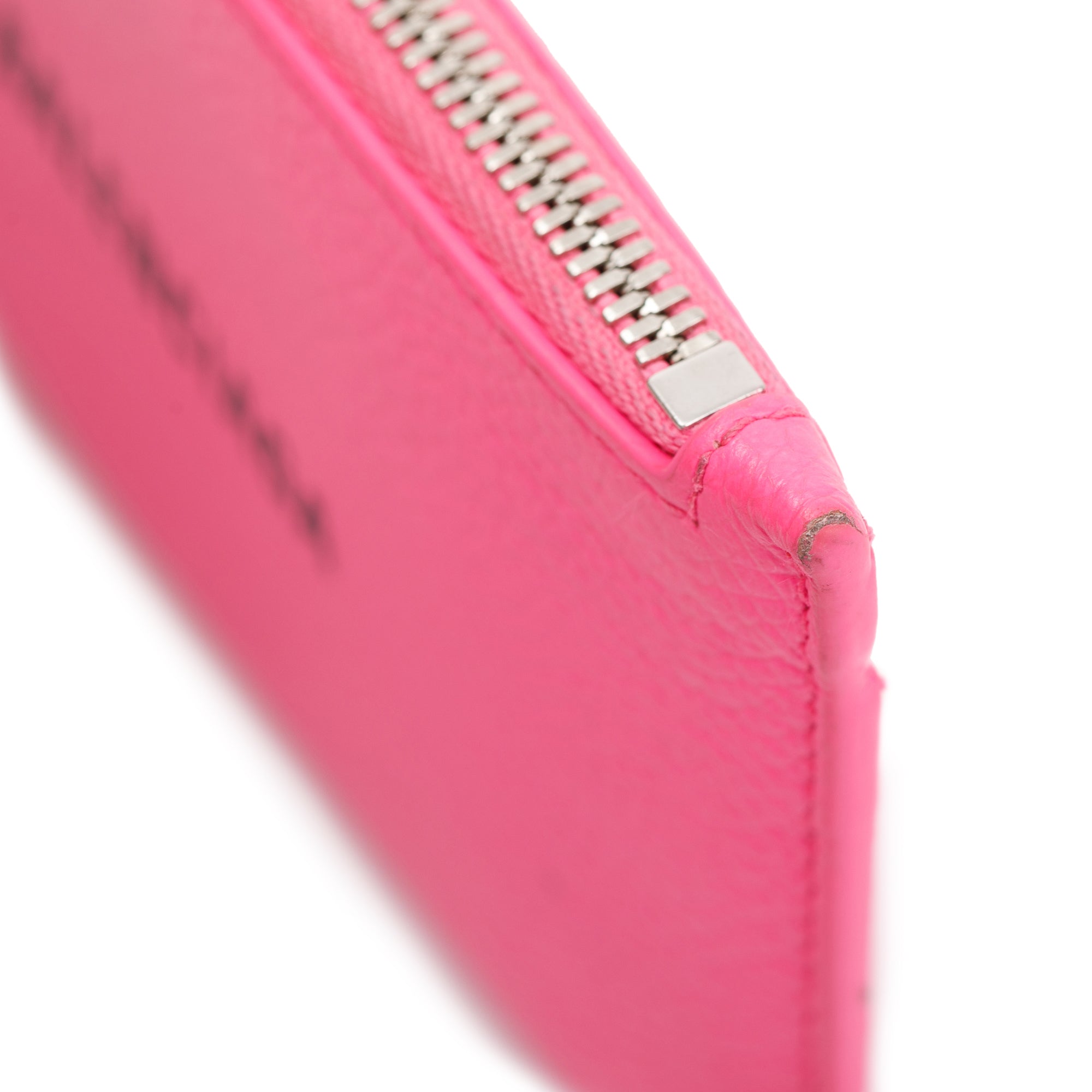 Balenciaga Pink Calfskin Leather Large Long Coin and Card Holder w/ Box