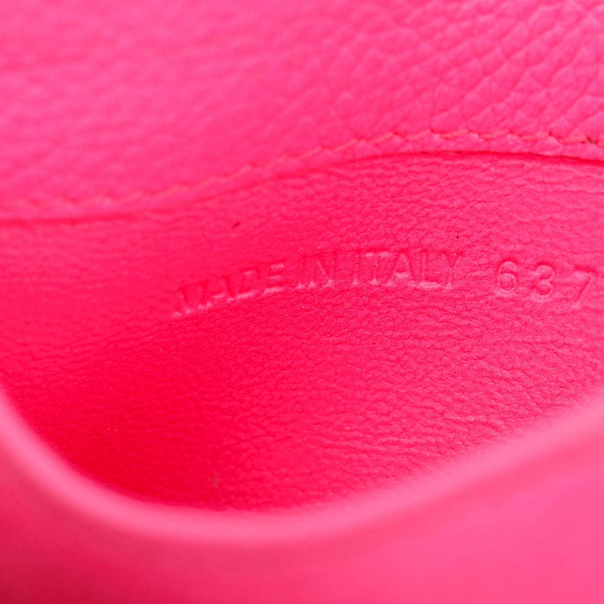 Balenciaga Pink Calfskin Leather Large Long Coin and Card Holder w/ Box