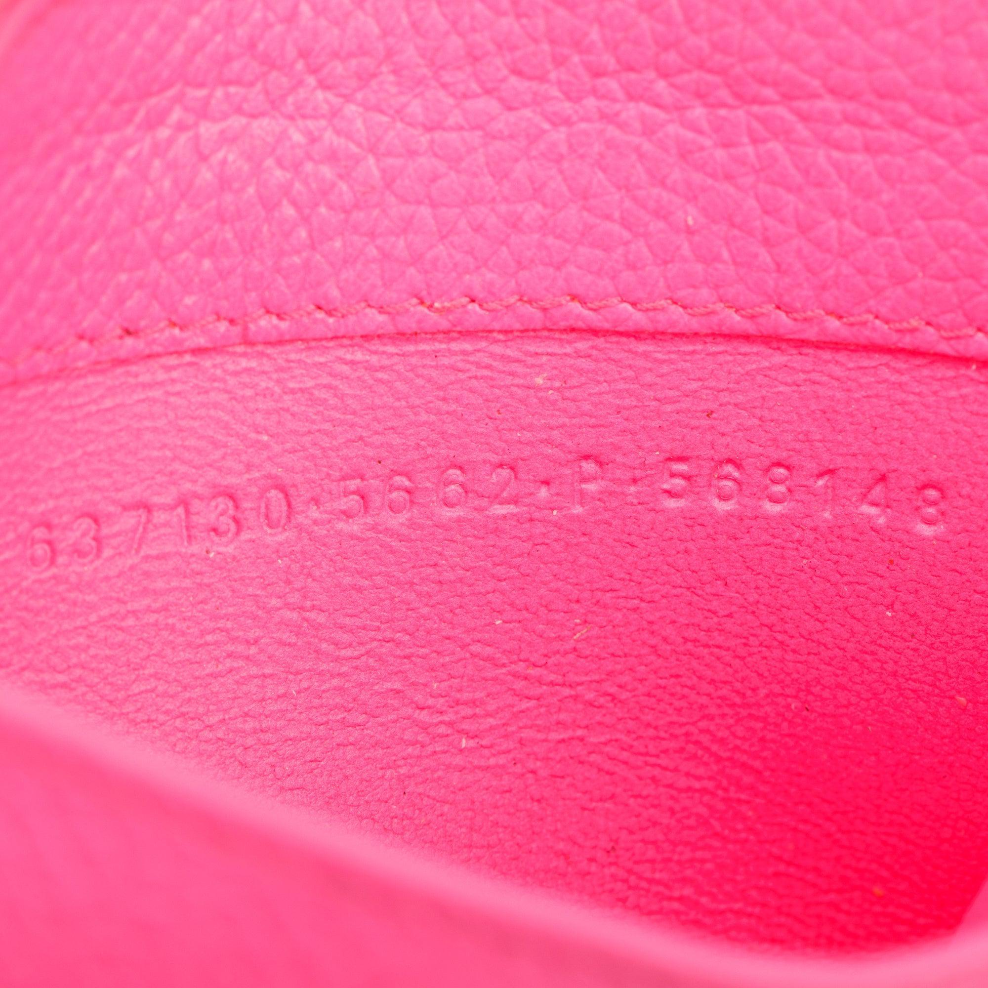 Balenciaga Pink Calfskin Leather Large Long Coin and Card Holder w/ Box
