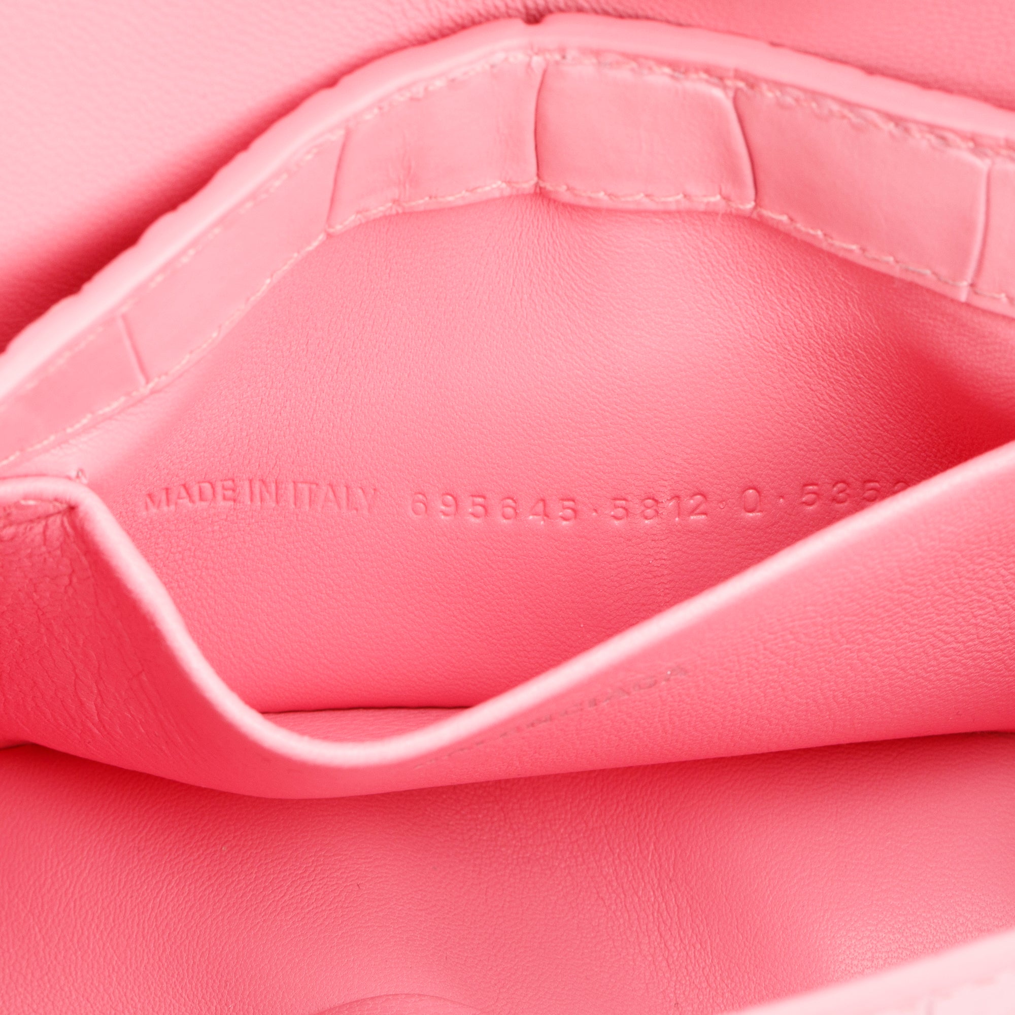 Balenciaga Pink Croc-Embossed Leather XX Small Flap Crossbody Bag