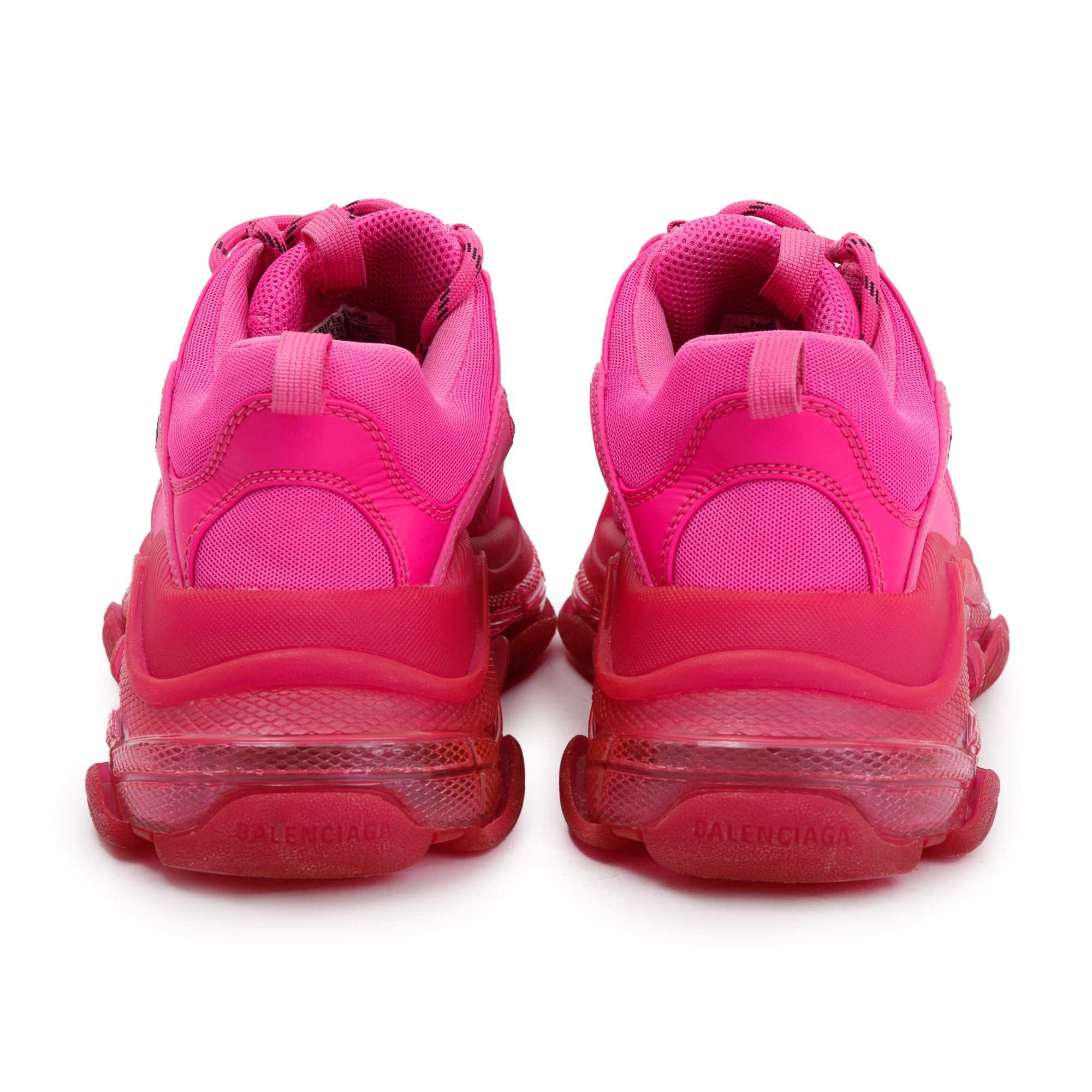 Balenciaga Pink Fabric Mesh Triple S Chunky Sneakers, Size 43