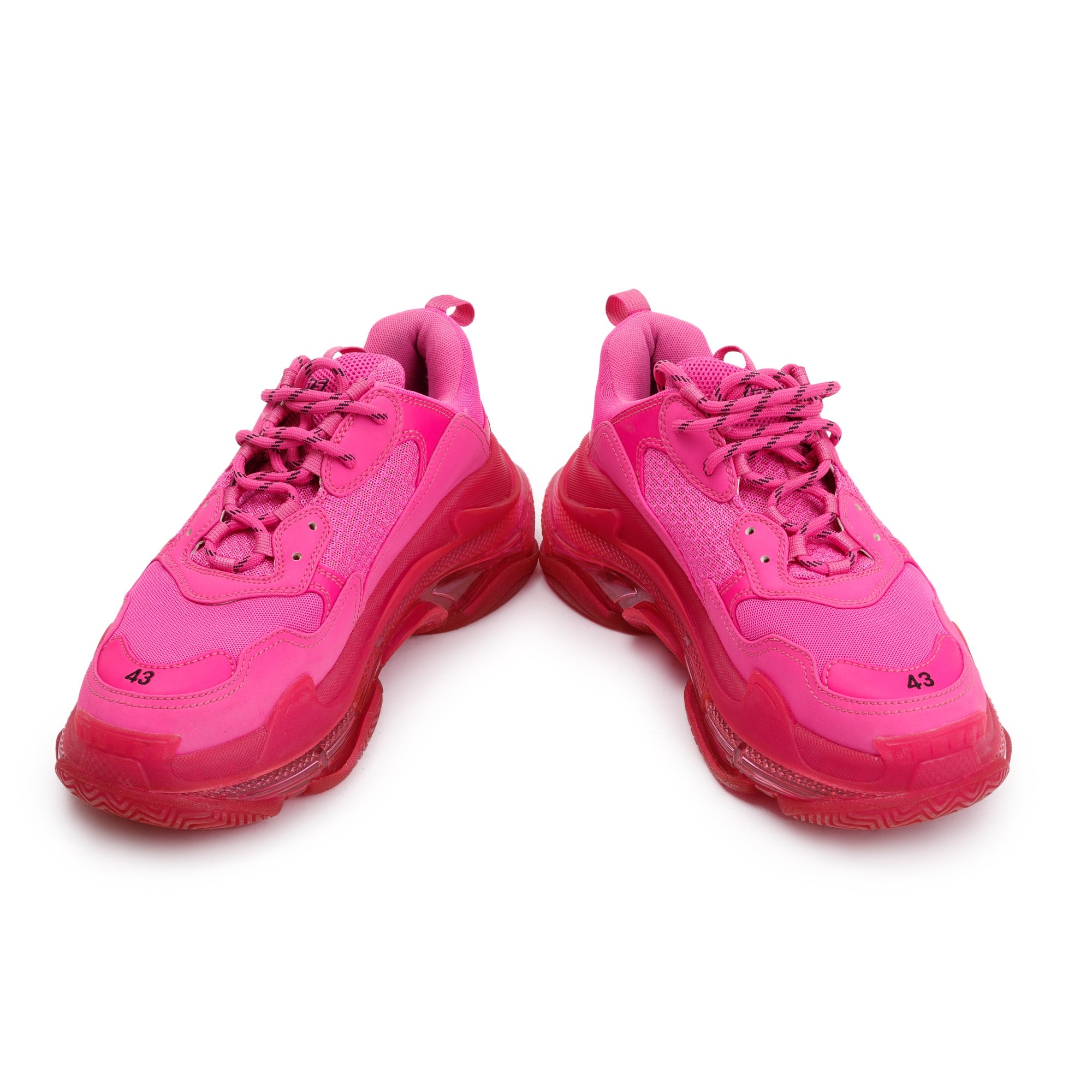 Balenciaga Pink Fabric Mesh Triple S Chunky Sneakers, Size 43