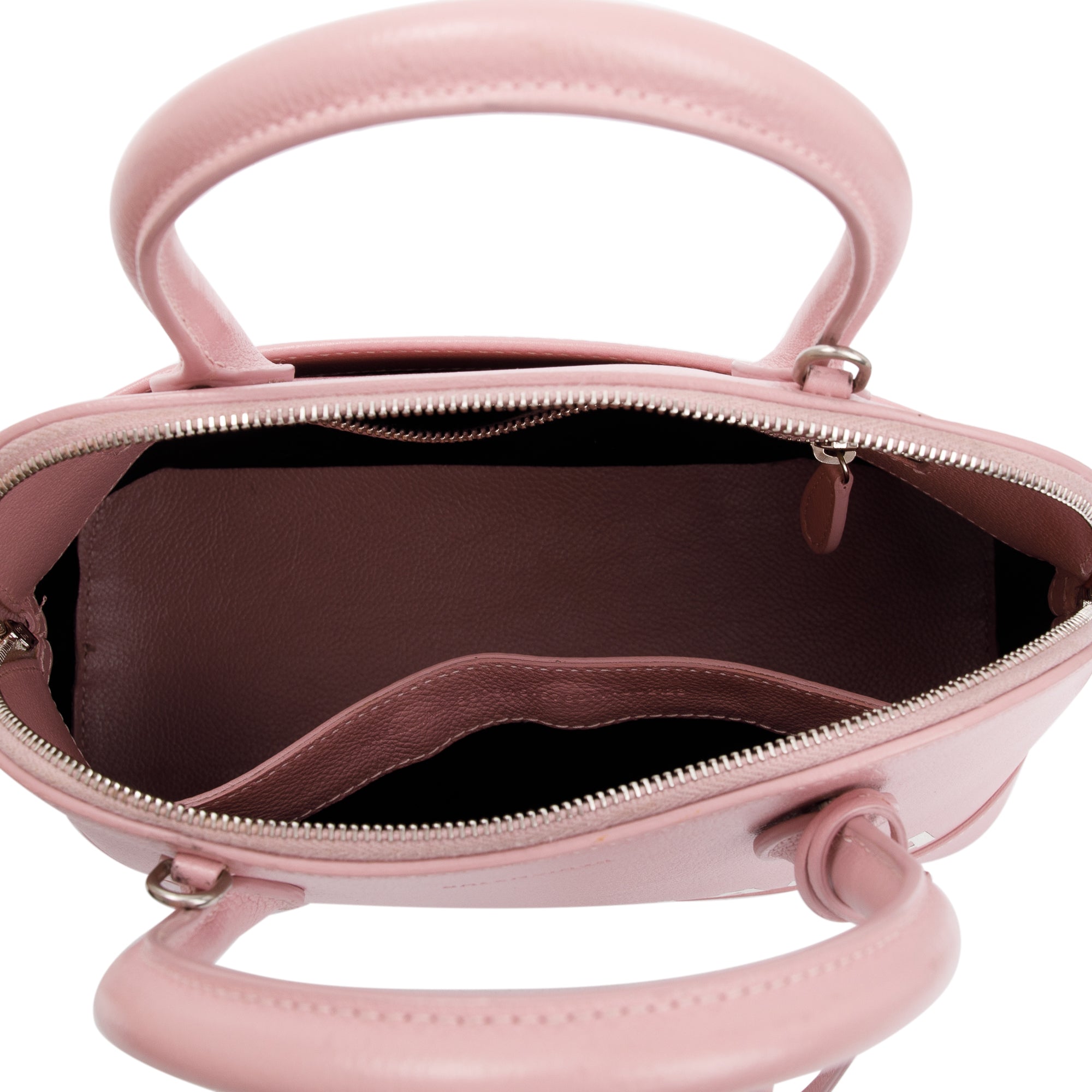 Balenciaga Pink Grained Calfskin Leather Ville S Top Handle Bag w/ Strap