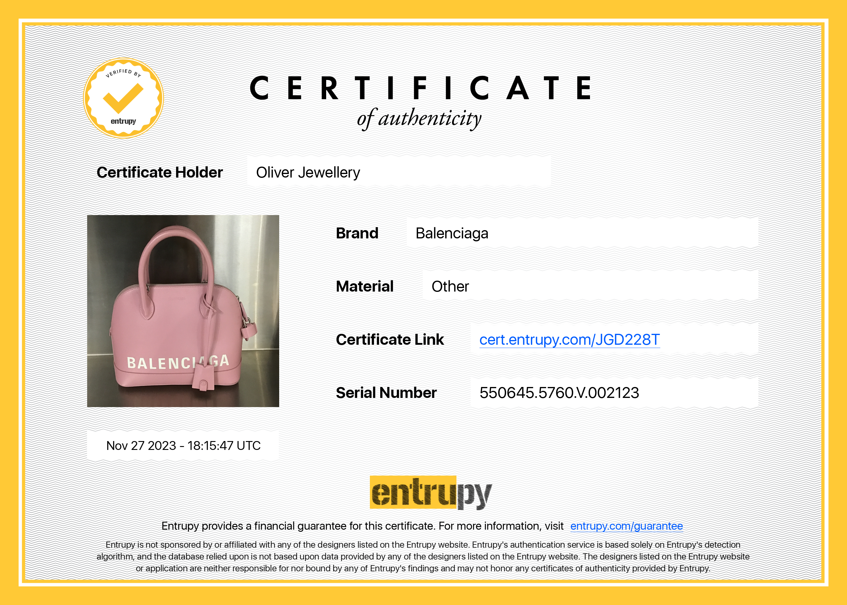 Balenciaga Pink Grained Calfskin Leather Ville S Top Handle Bag w/ Strap