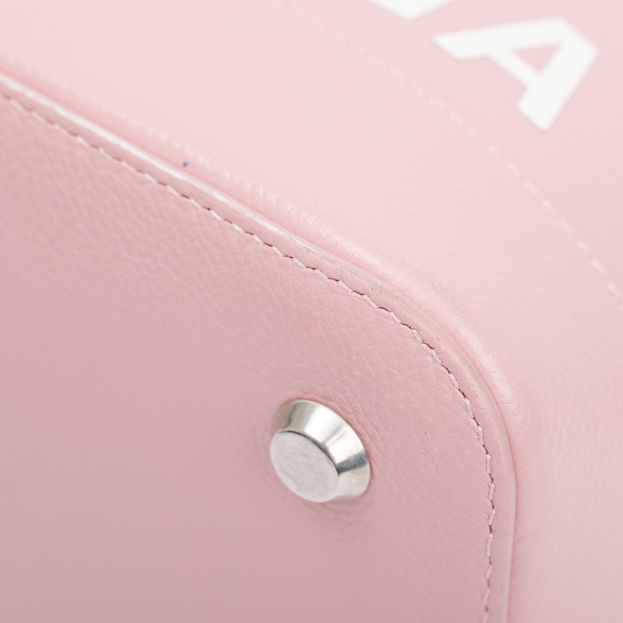 Balenciaga Pink Grained Calfskin Leather Ville S Top Handle Bag w/ Strap