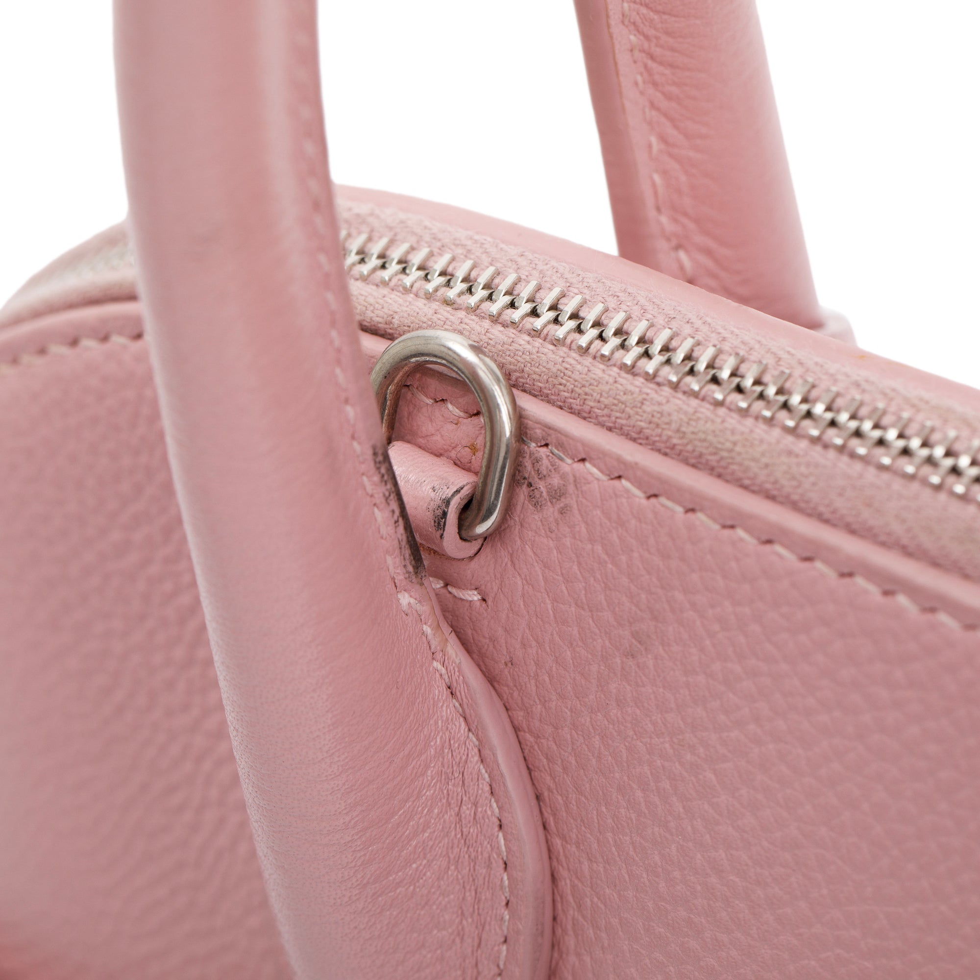 Balenciaga Pink Grained Calfskin Leather Ville S Top Handle Bag w/ Strap