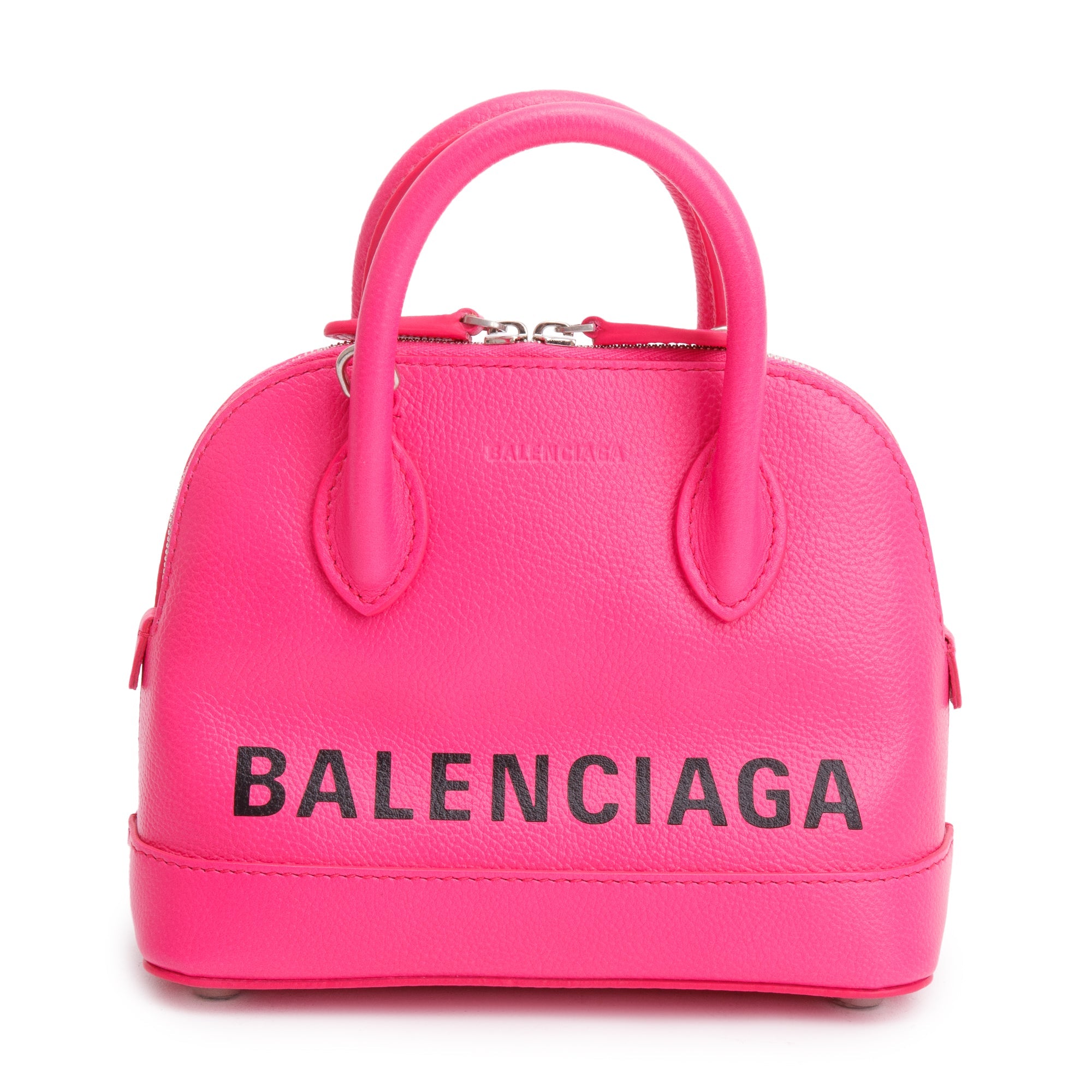 Balenciaga Pink Grained Calfskin Leather XXS Ville Top Handle Bag