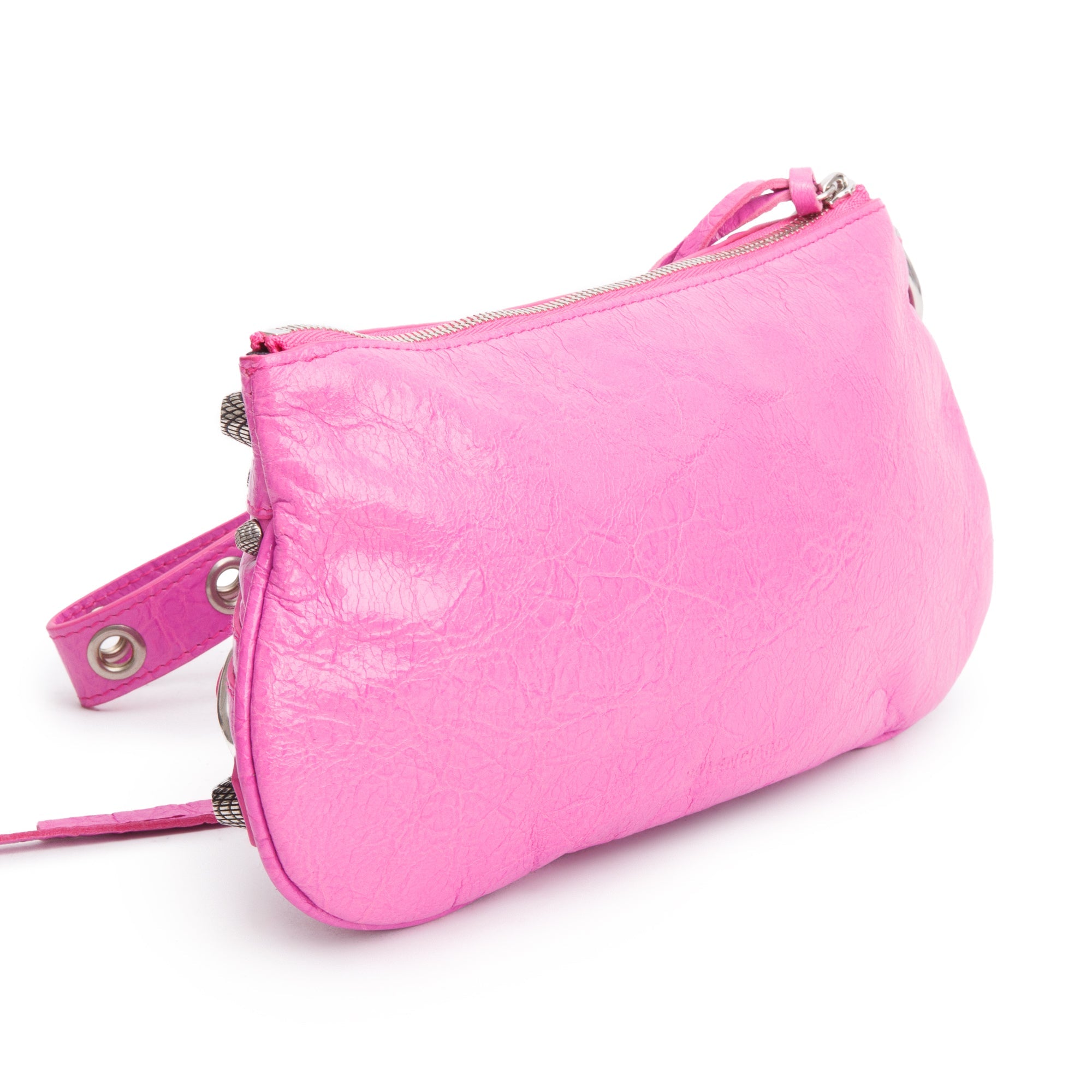 Balenciaga Pink Leather Mini Le Cagole Multi Pouch