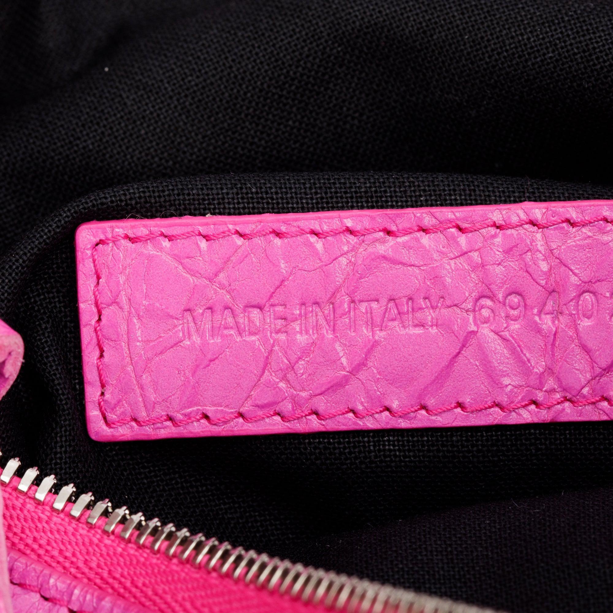 Balenciaga Pink Leather Mini Le Cagole Multi Pouch