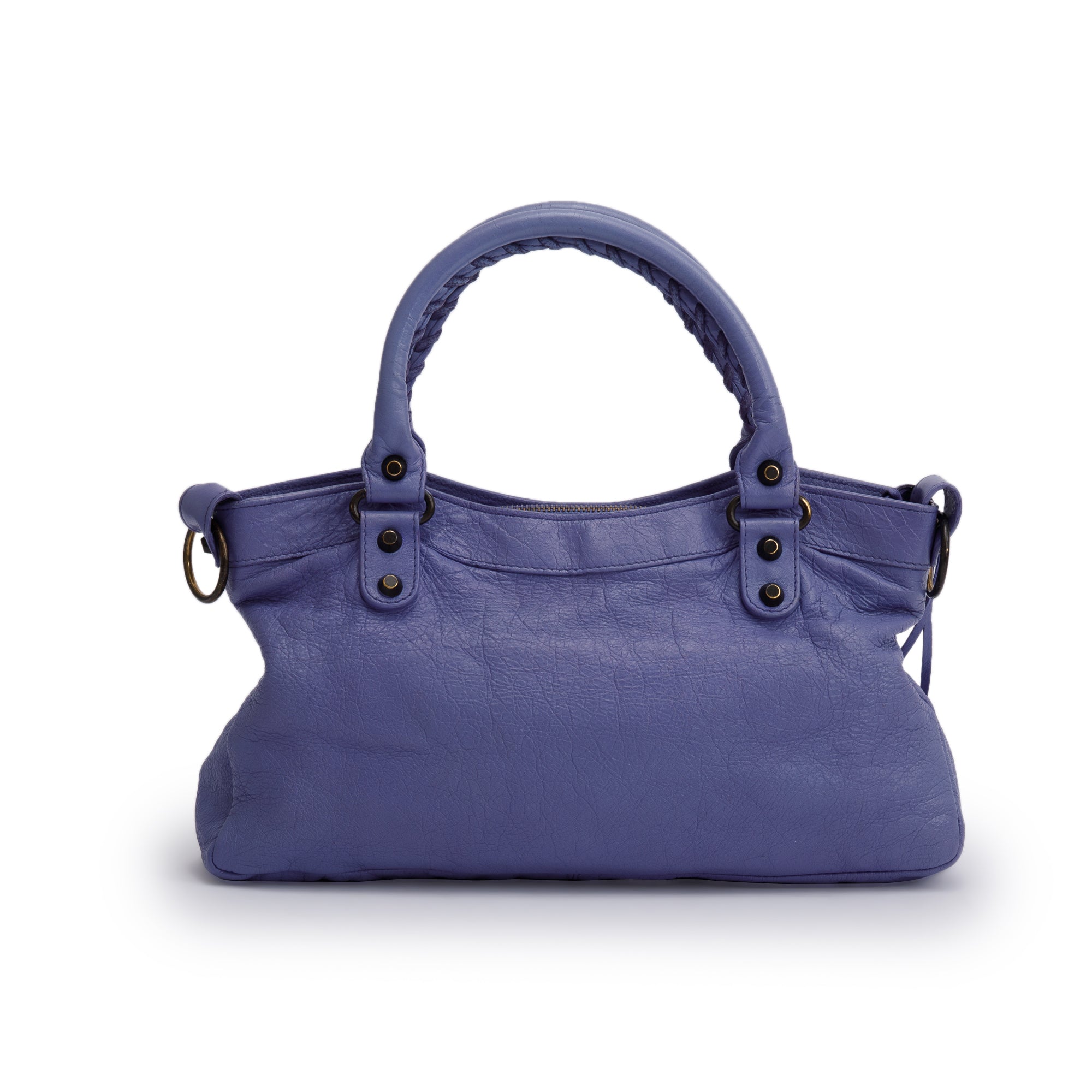 Balenciaga Purple Arena Leather Motocross Classic First Bag