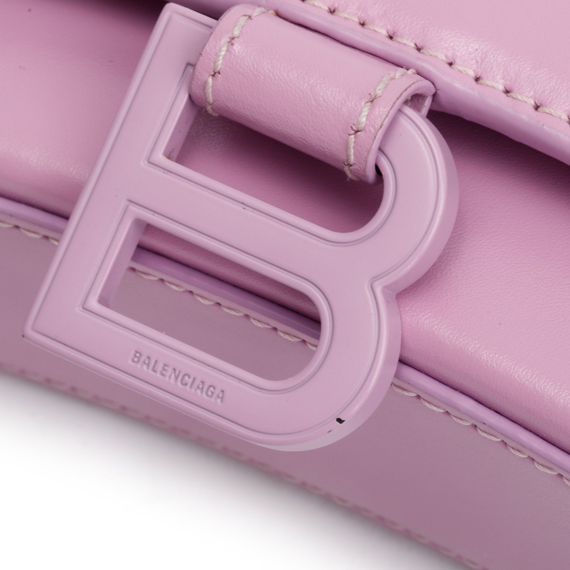 Balenciaga Purple Smooth Leather Hourglass Wallet on Chain