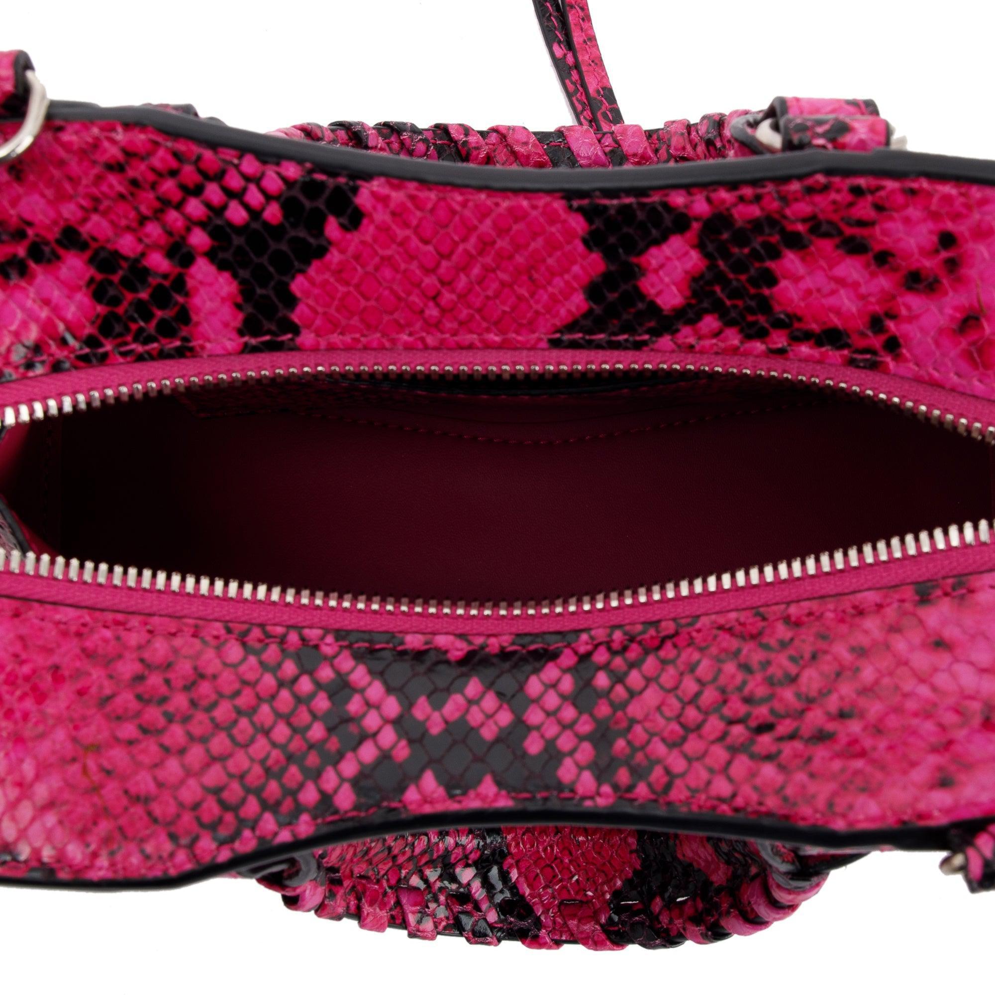 Balenciaga Python Embossed Neo Classic Mini City Bag w/ Strap