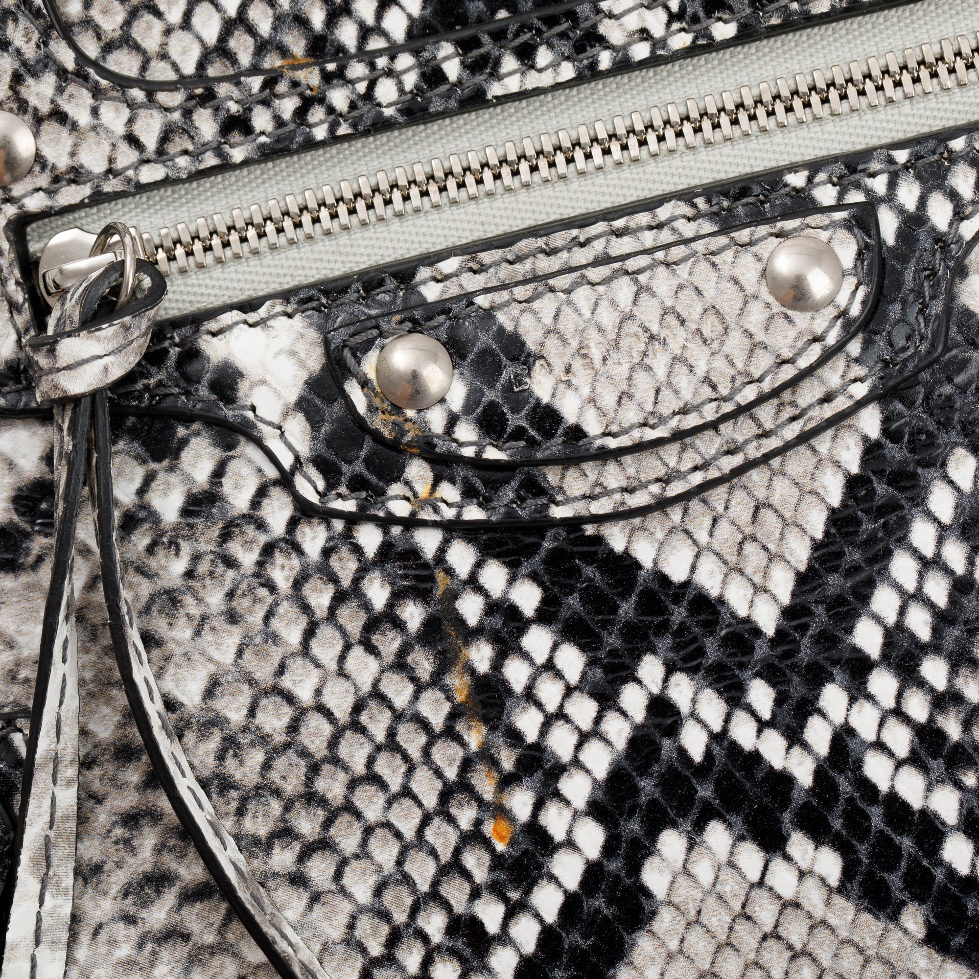 Balenciaga Python Embossed Neo Classic Mini City Bag w/ Strap