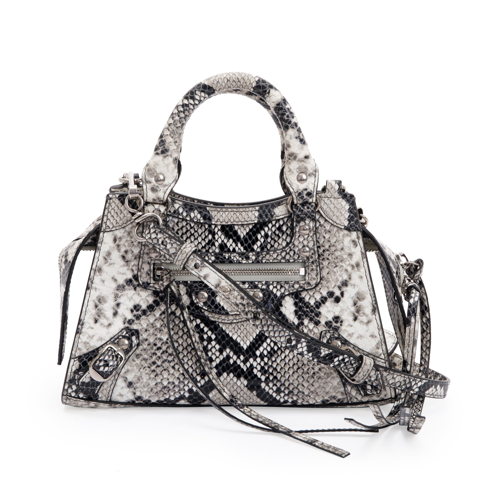 Balenciaga Python Embossed Neo Classic Mini City Bag w/ Strap