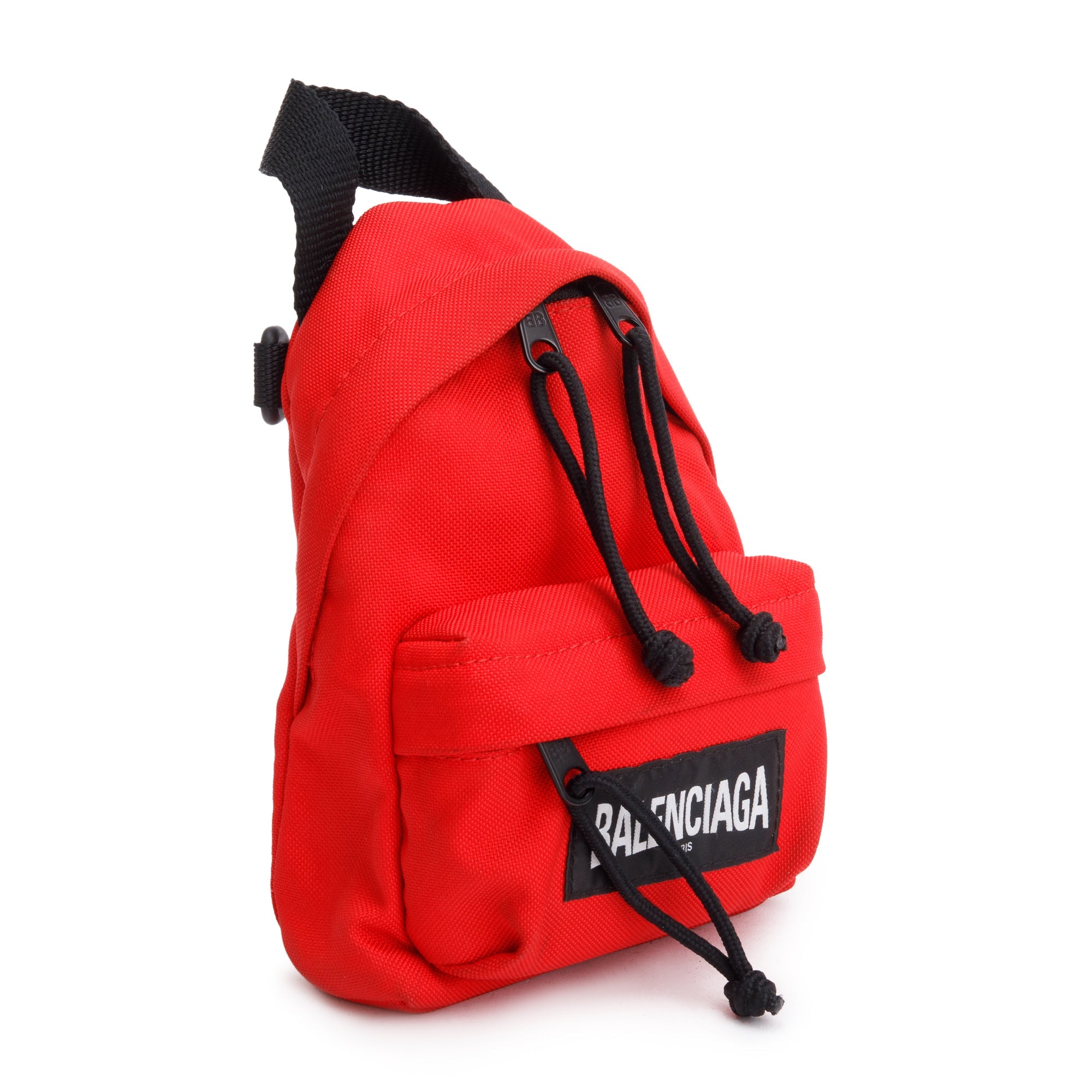 Balenciaga Red Canvas Oversized Mini Backpack Crossbody