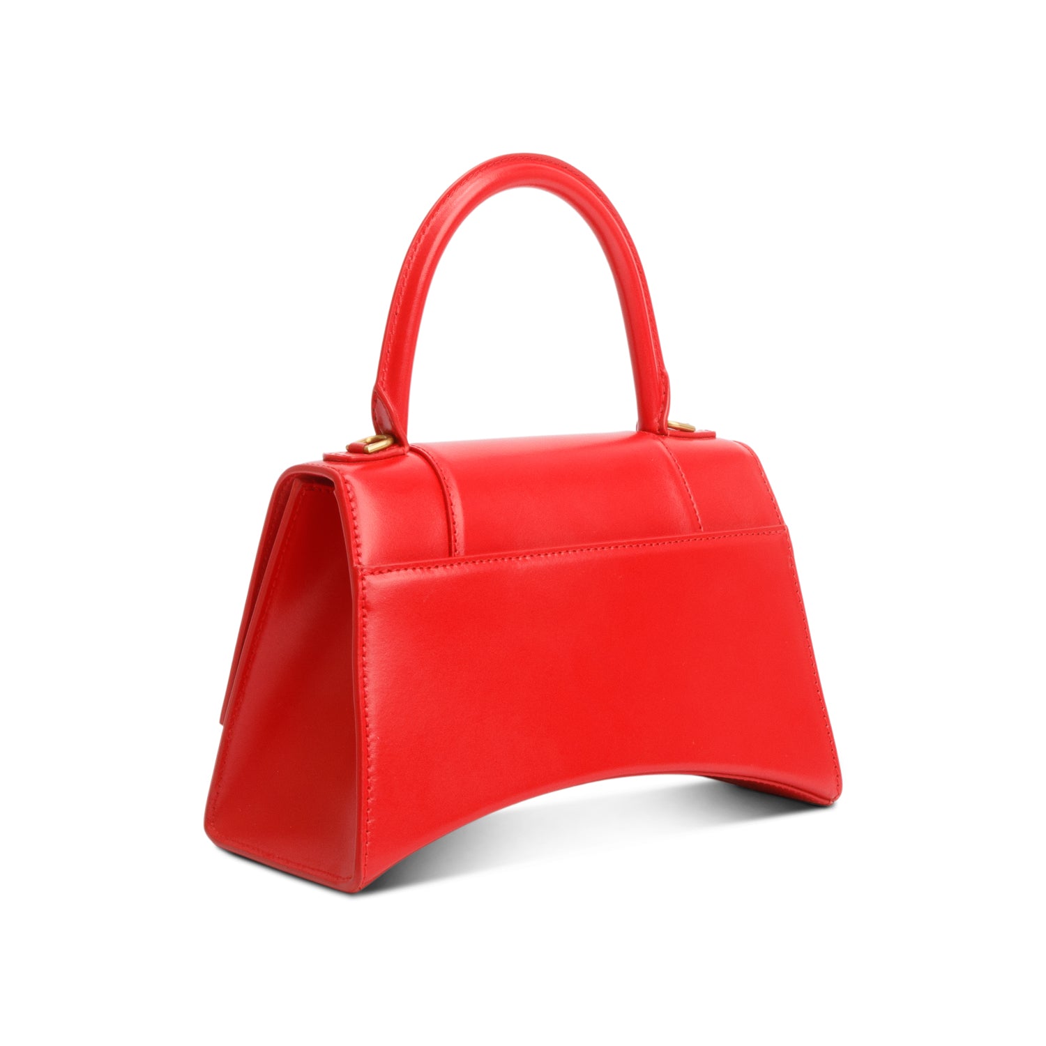 Balenciaga Red Smooth Leather Small Hourglass Top Handle Bag w/ Strap