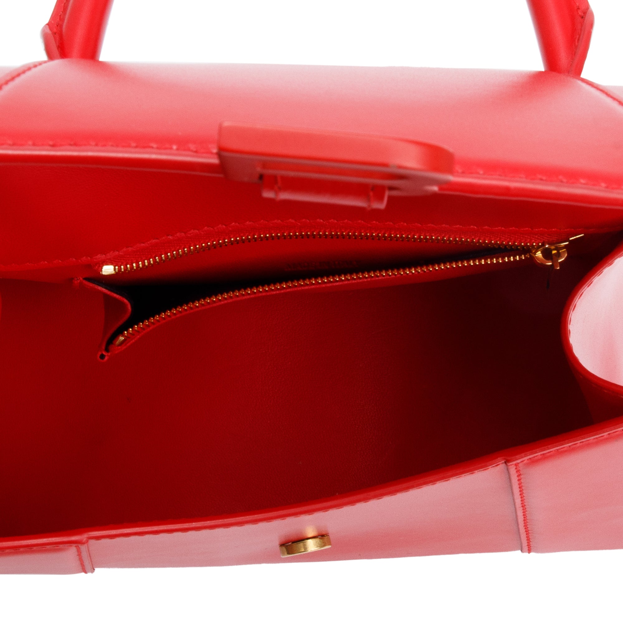 Balenciaga Red Smooth Leather Small Hourglass Top Handle Bag w/ Strap