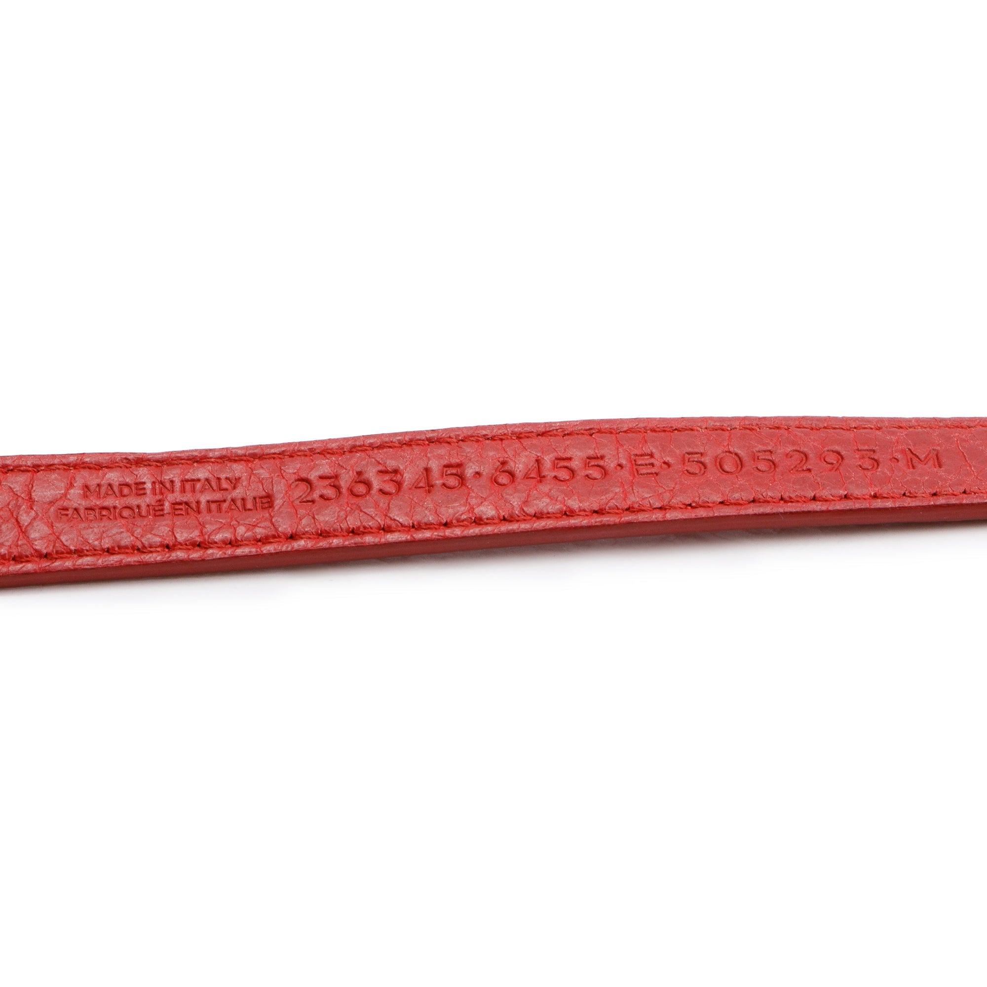 Balenciaga Silver Hardware Red Leather Arena Giant Triple Tour Wrap Bracelet, Size M w/ Box