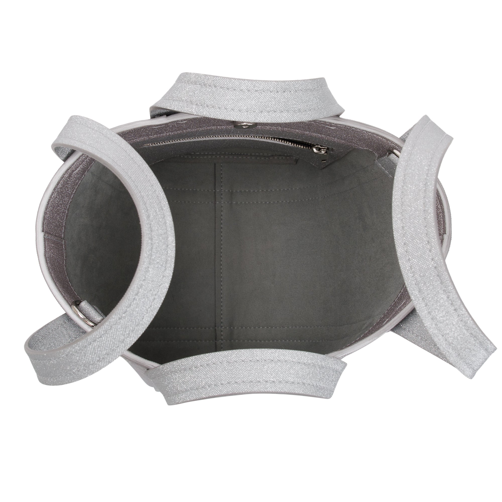 Balenciaga Silver Sparkling Fabric Everyday XS North-South Tote w/ Box