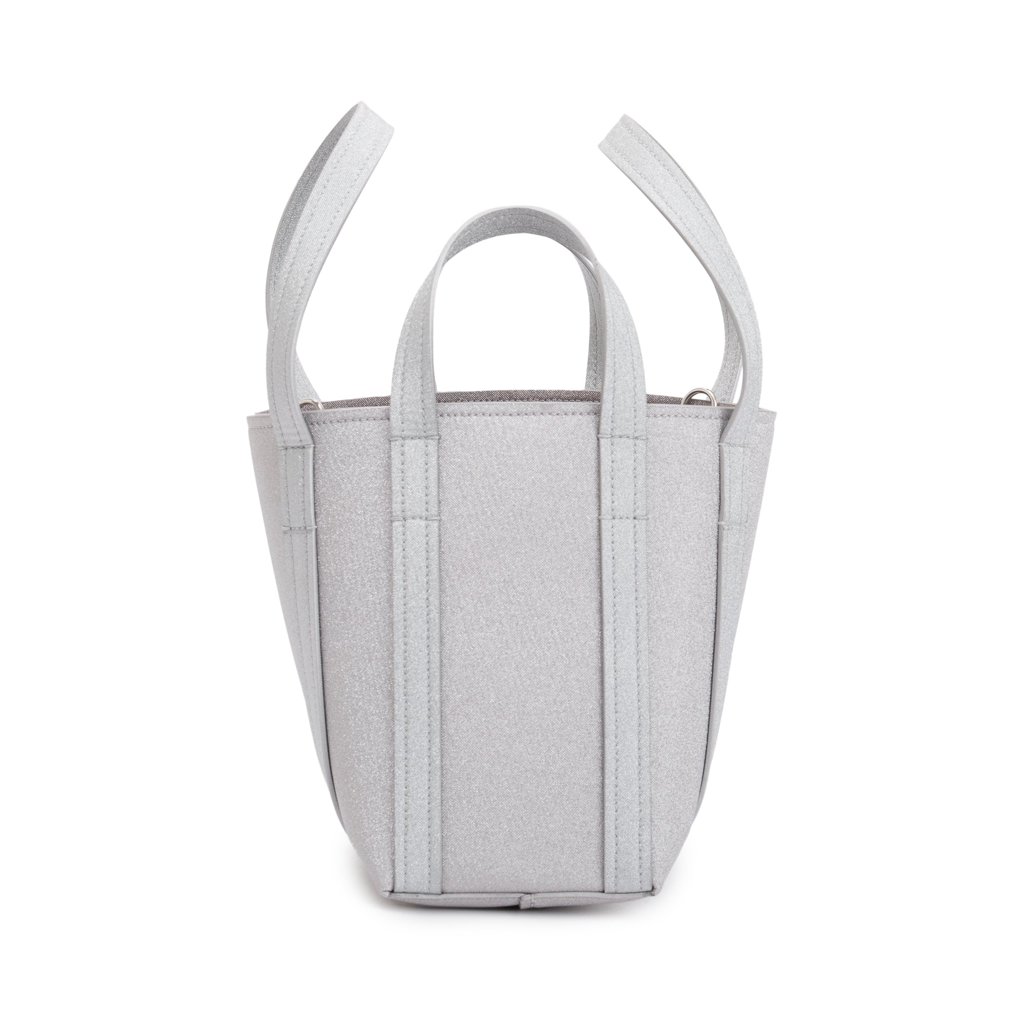 Balenciaga Silver Sparkling Fabric Everyday XS North-South Tote w/ Box