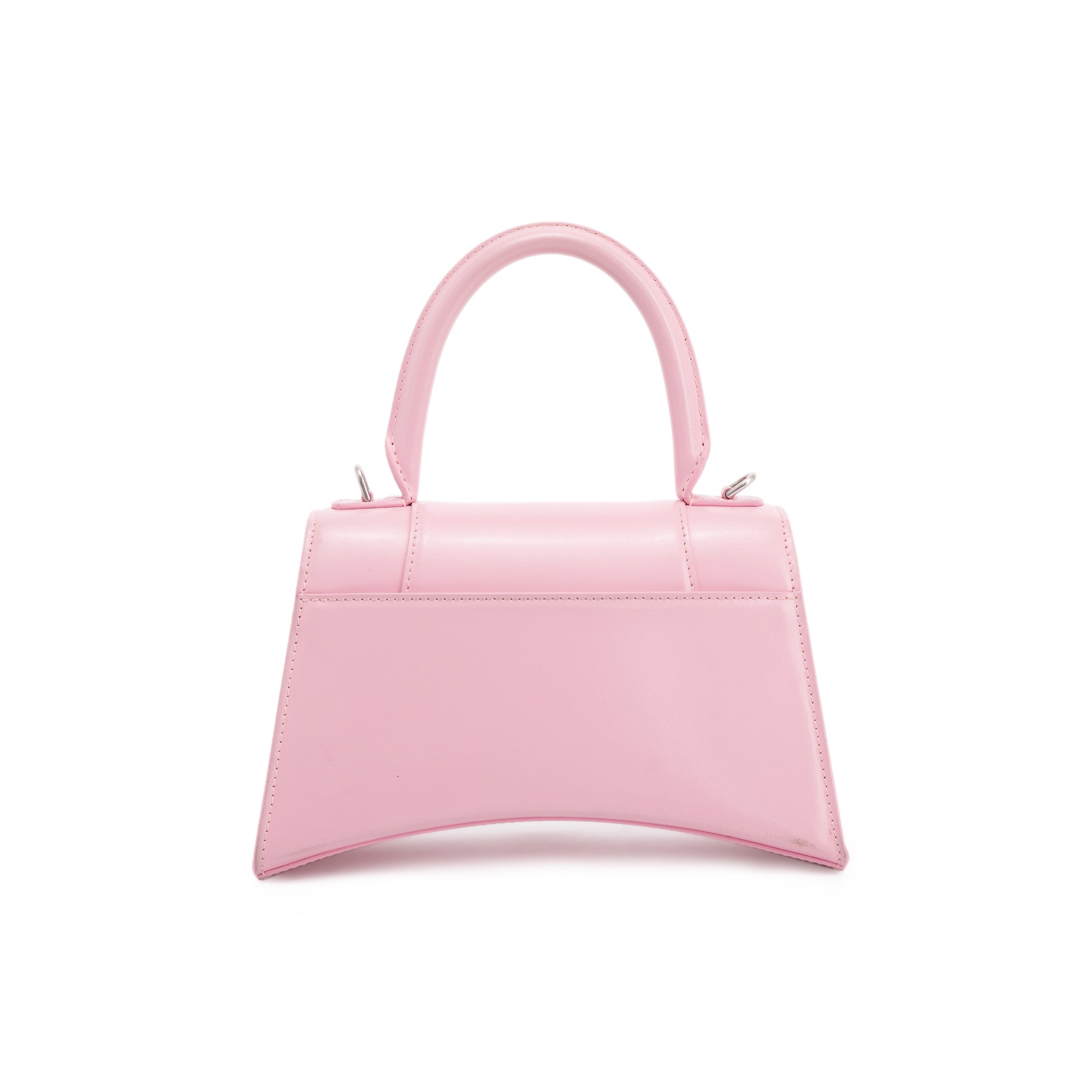 Balenciaga Small Pink Hourglass Top Handle Bag W/ Strap