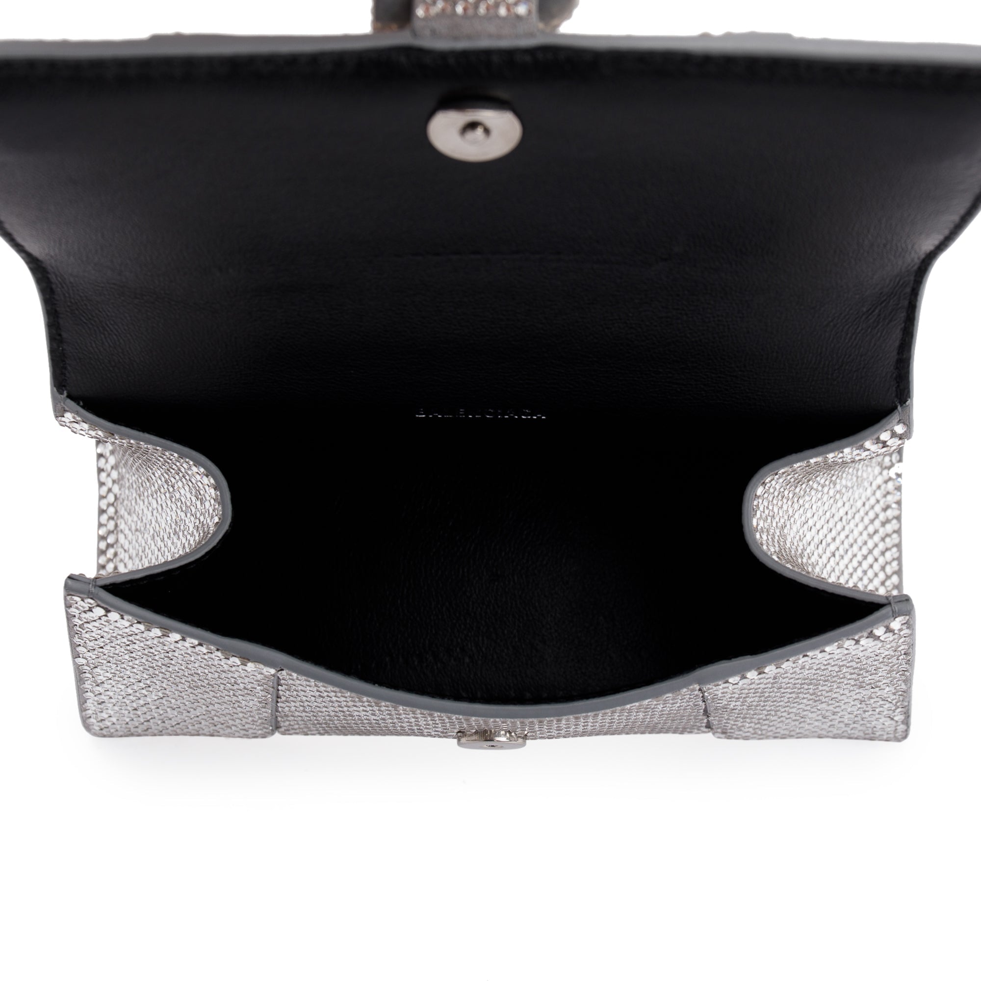 Balenciaga Suede Rhinestone Hourglass XS Top Handle Bag w/ Strap