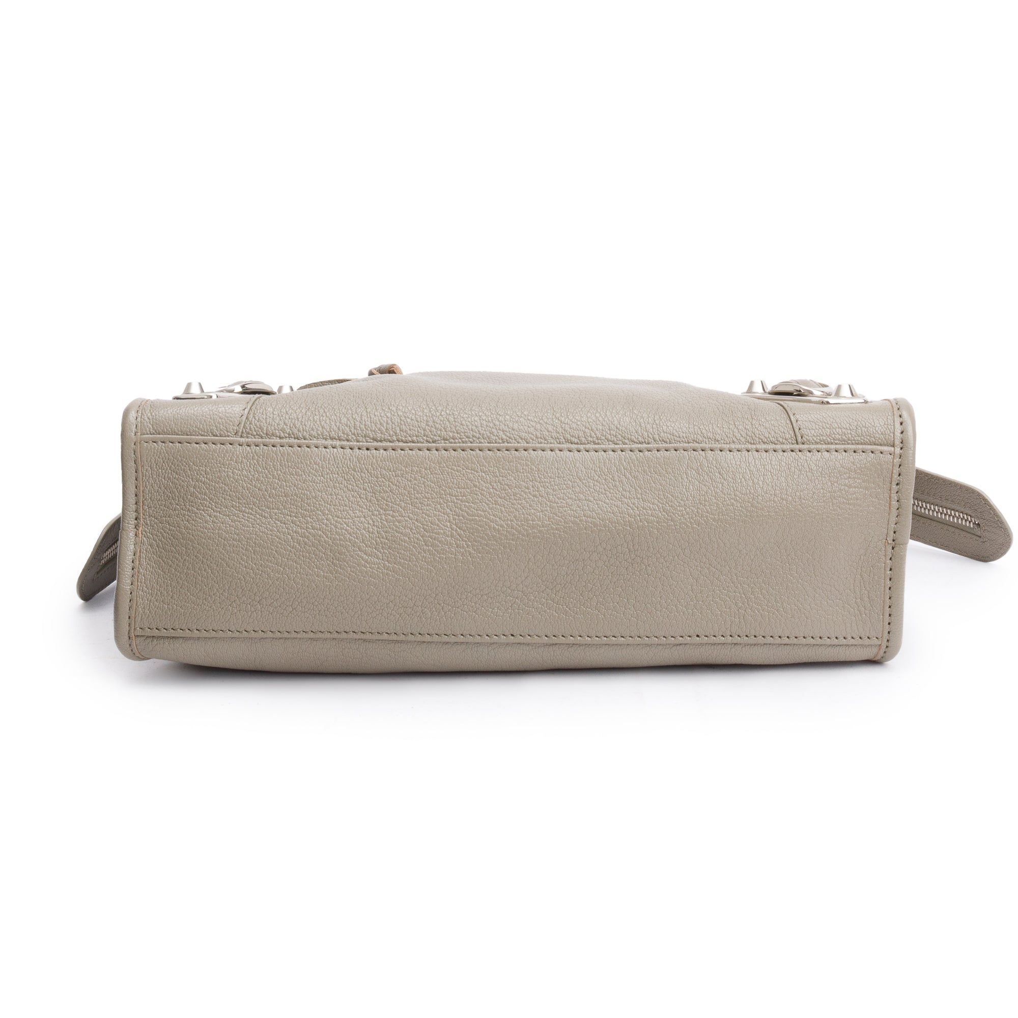 Balenciaga Taupe Chevre Leather Small Metallic Edge City Bag w/ Strap