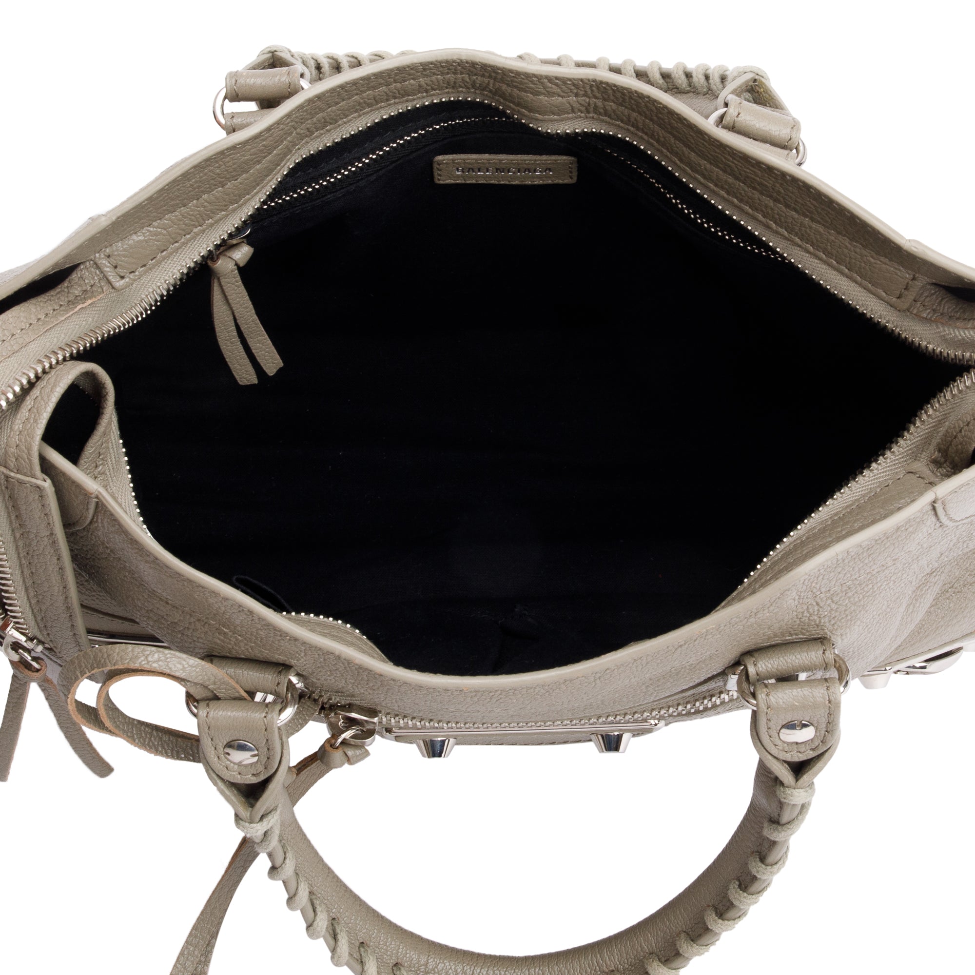 Balenciaga Taupe Chevre Leather Small Metallic Edge City Bag w/ Strap