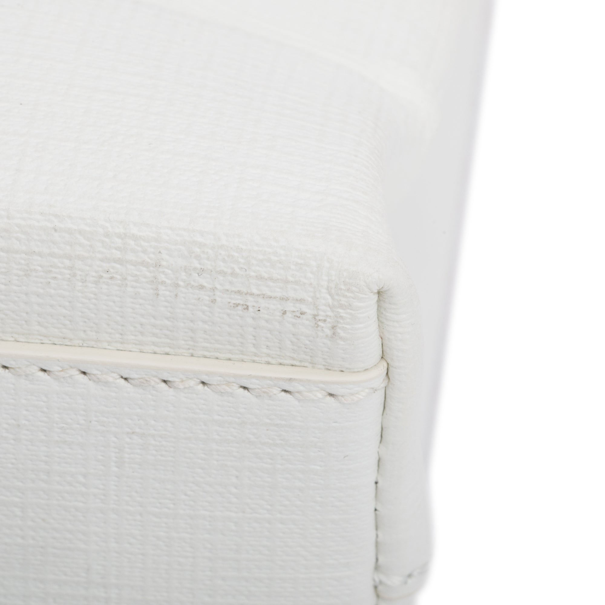 Balenciaga White Calfskin Leather XXS Logo Leather Shopping Tote