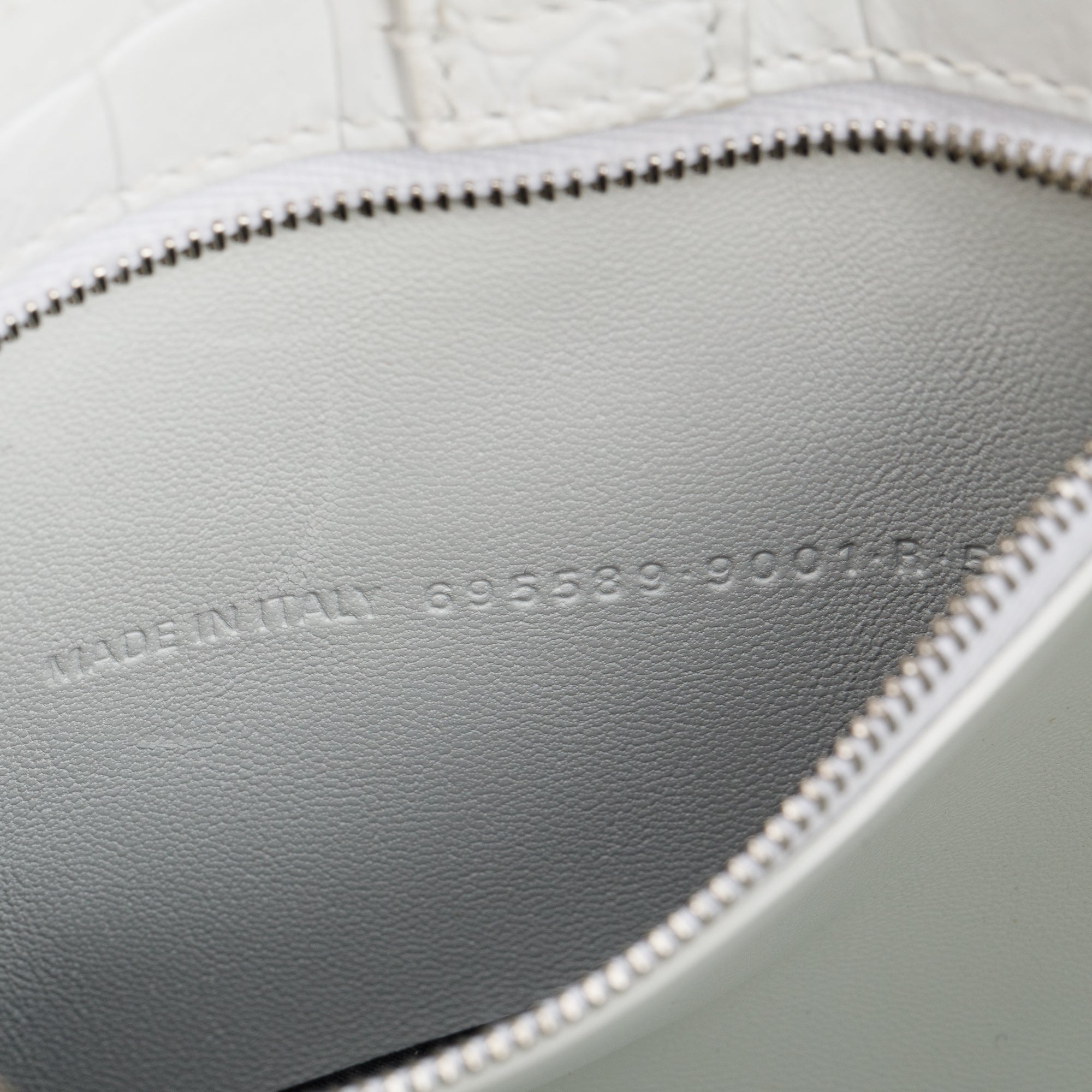 Balenciaga White Croc-Embossed Leather Xx Small Hobo Bag