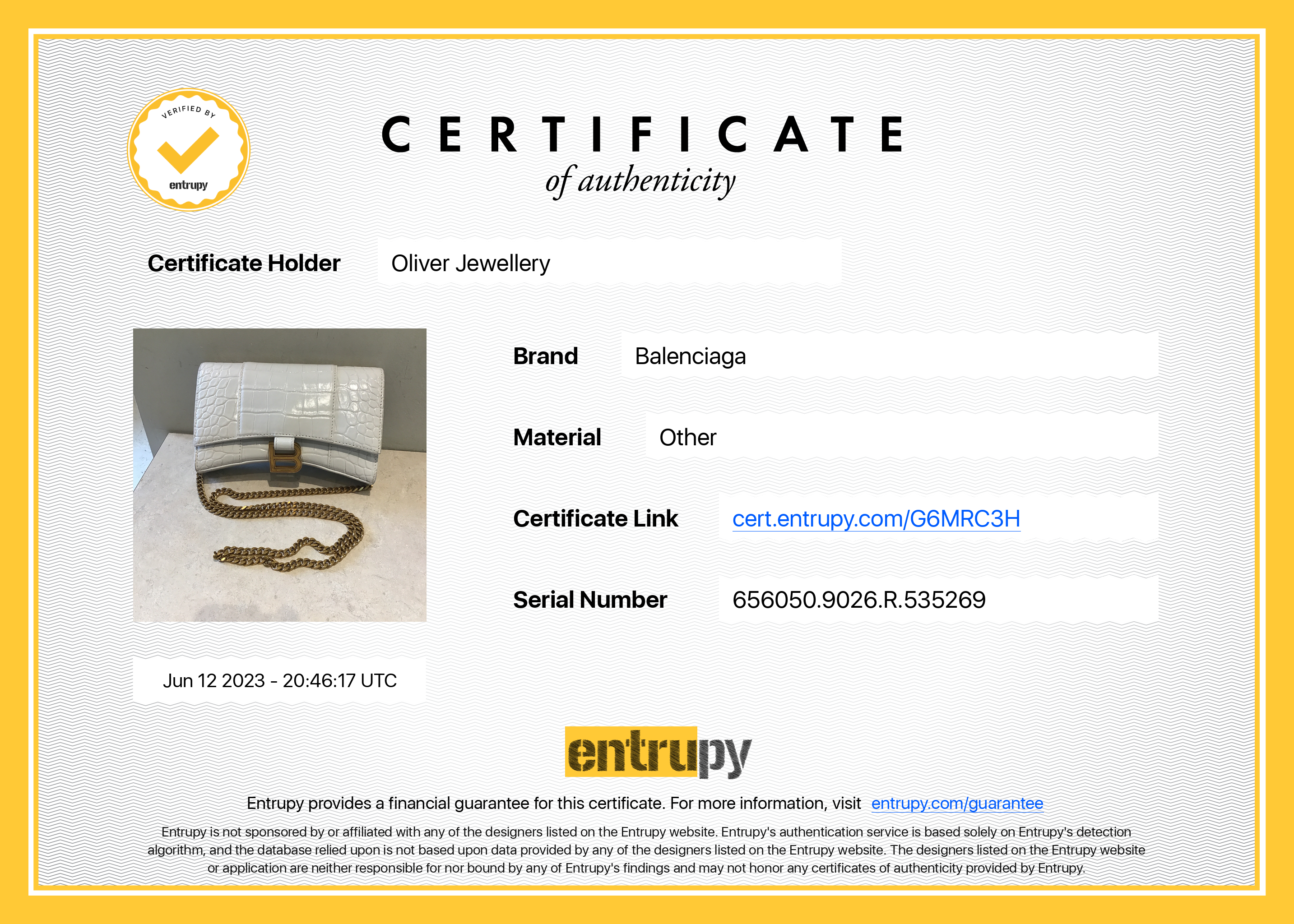 Balenciaga White Crocodile Embossed Hourglass Wallet on Chain