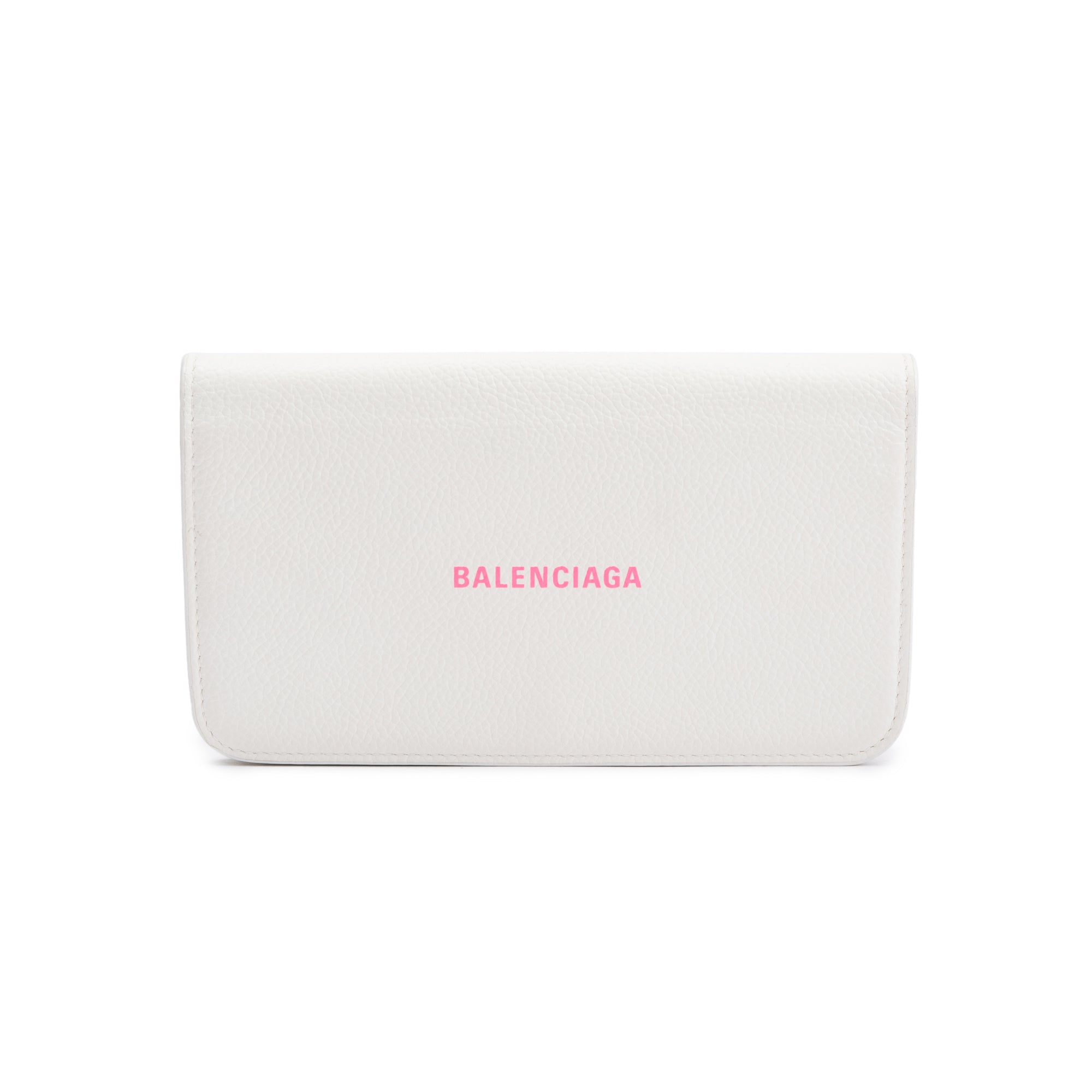 Balenciaga White Leather Everyday Continental Wallet on Chain